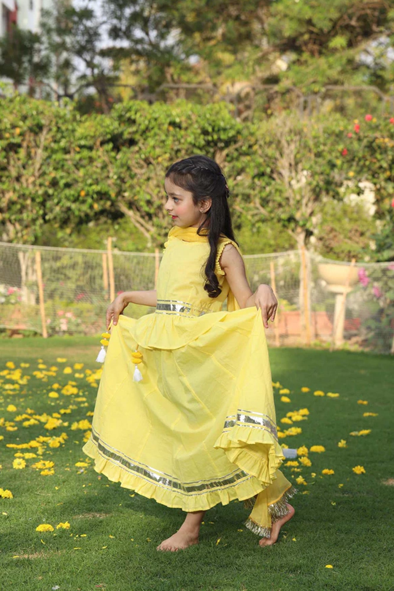 Girl Lehenga Set Daffodil Frill