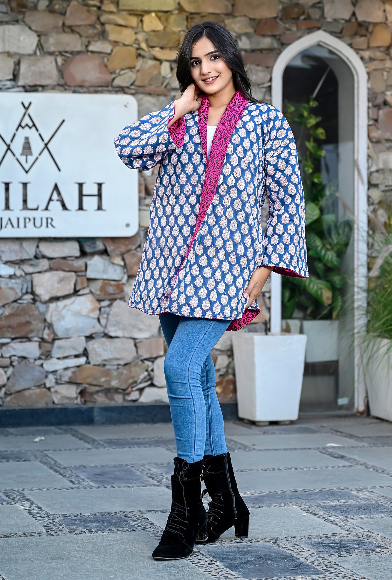 Jacket Short Womens Overlaped Reversible
