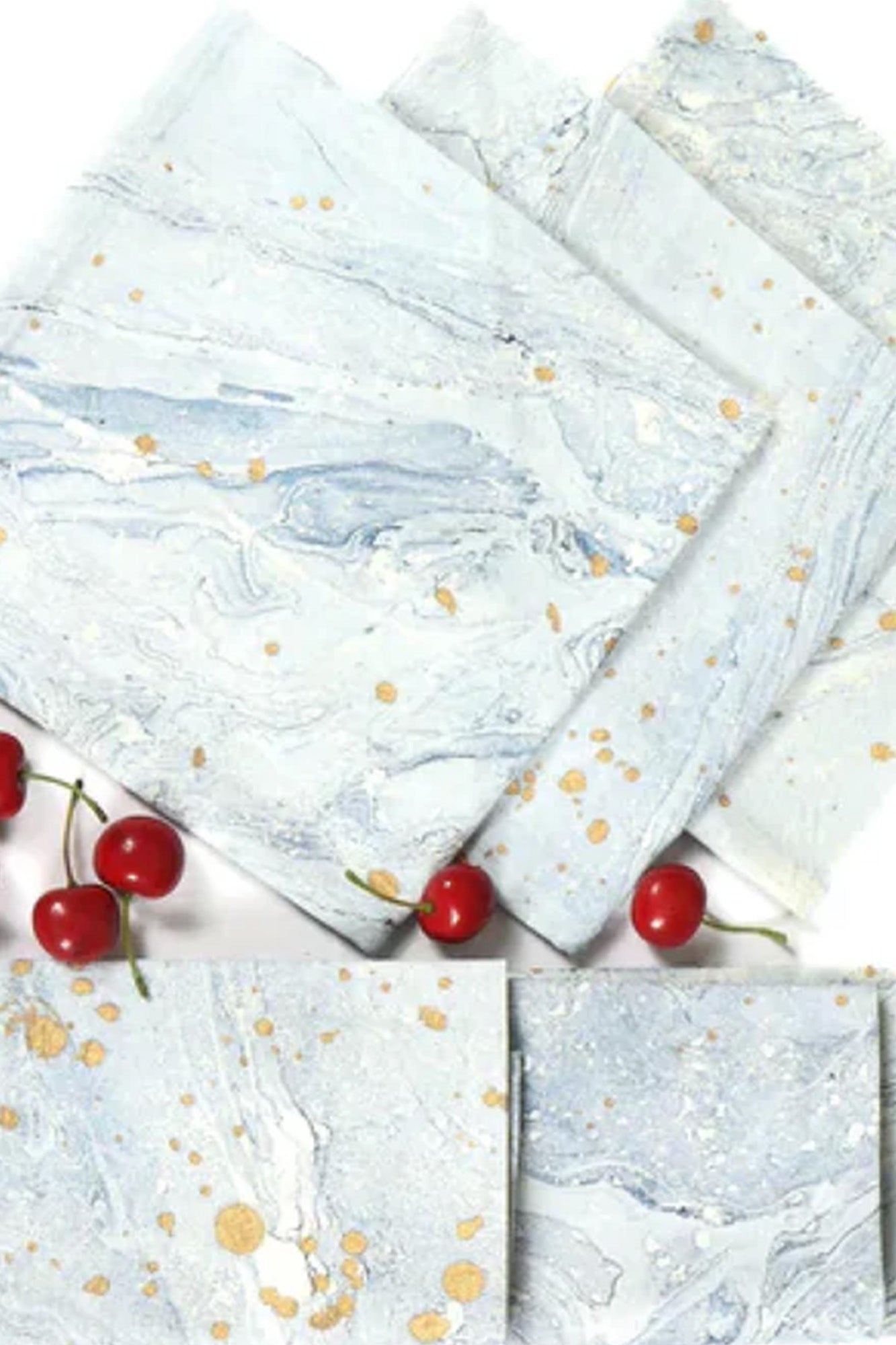 Place Mat & Napkin Set of 6 Marble Blue