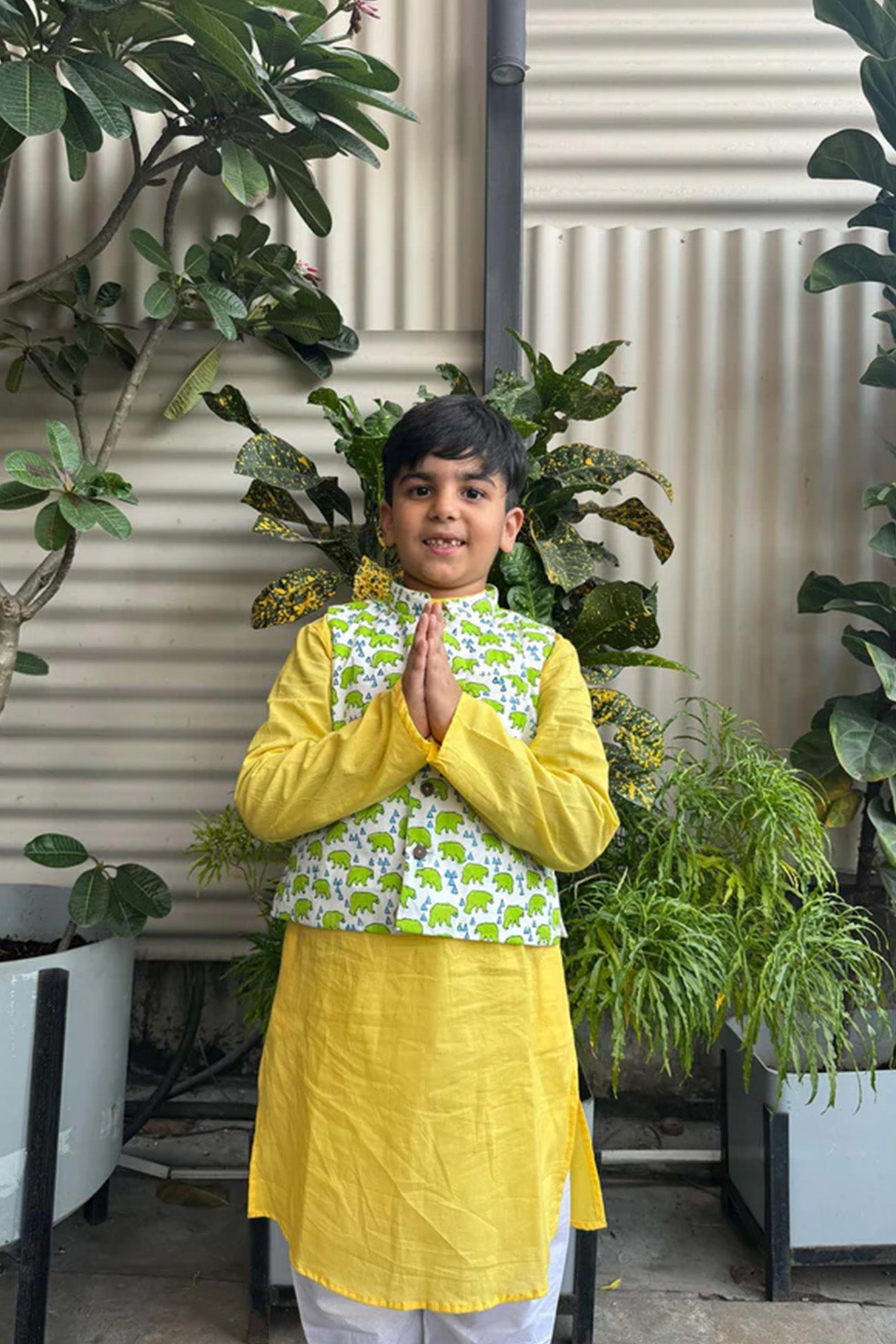 Kurta Boys With Koti Yellow