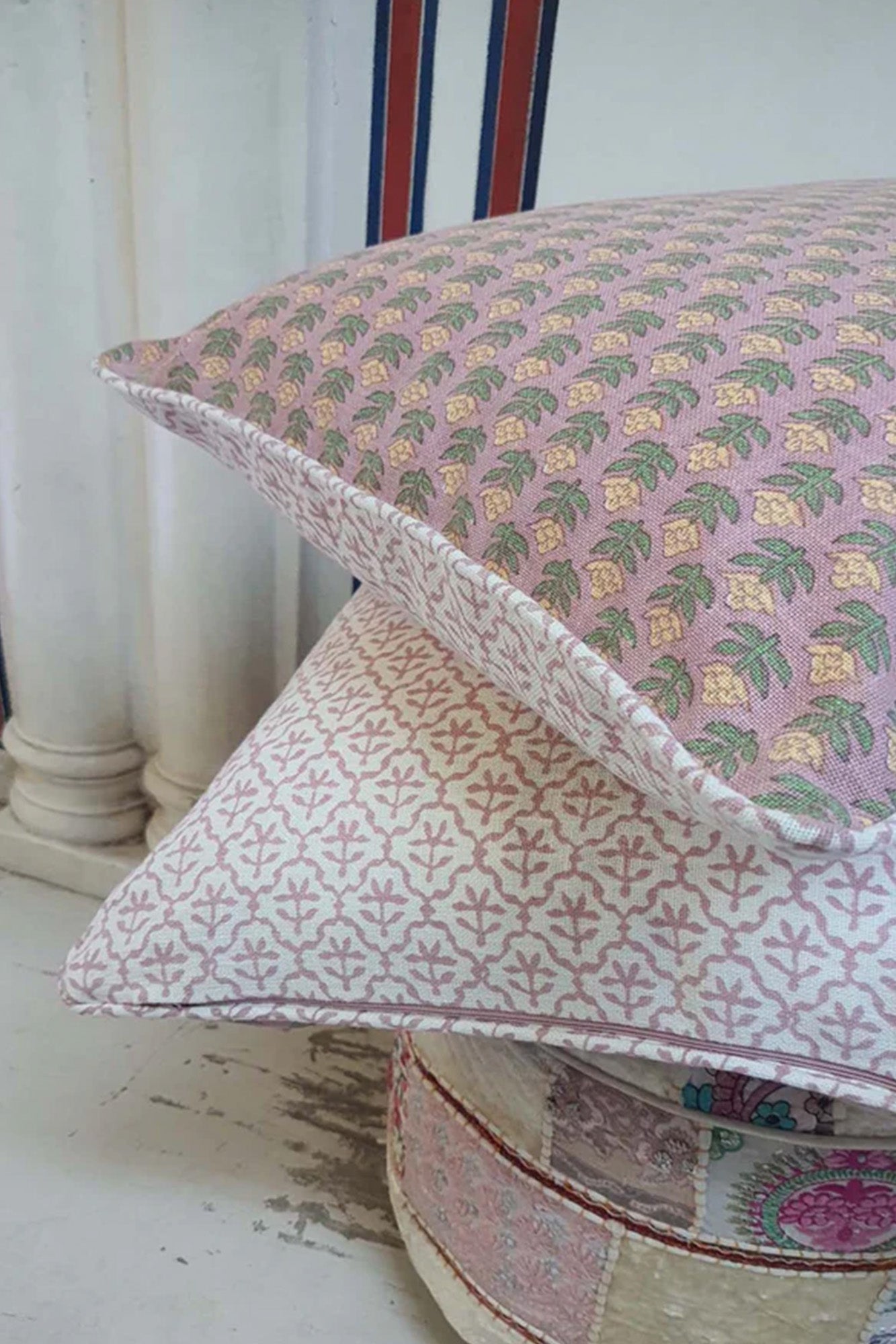 Cushion Cover Block Buti Orange