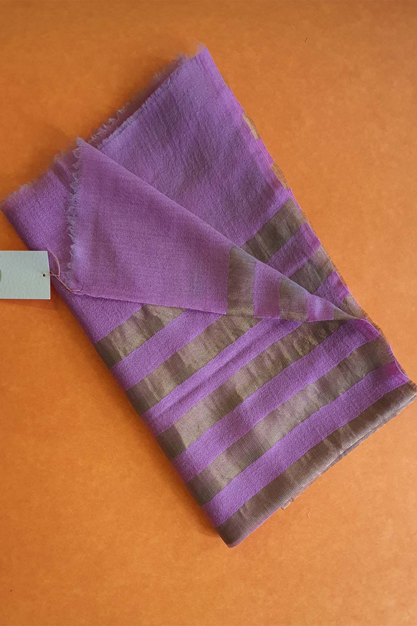 Women Pashmina Stole Striped Peach