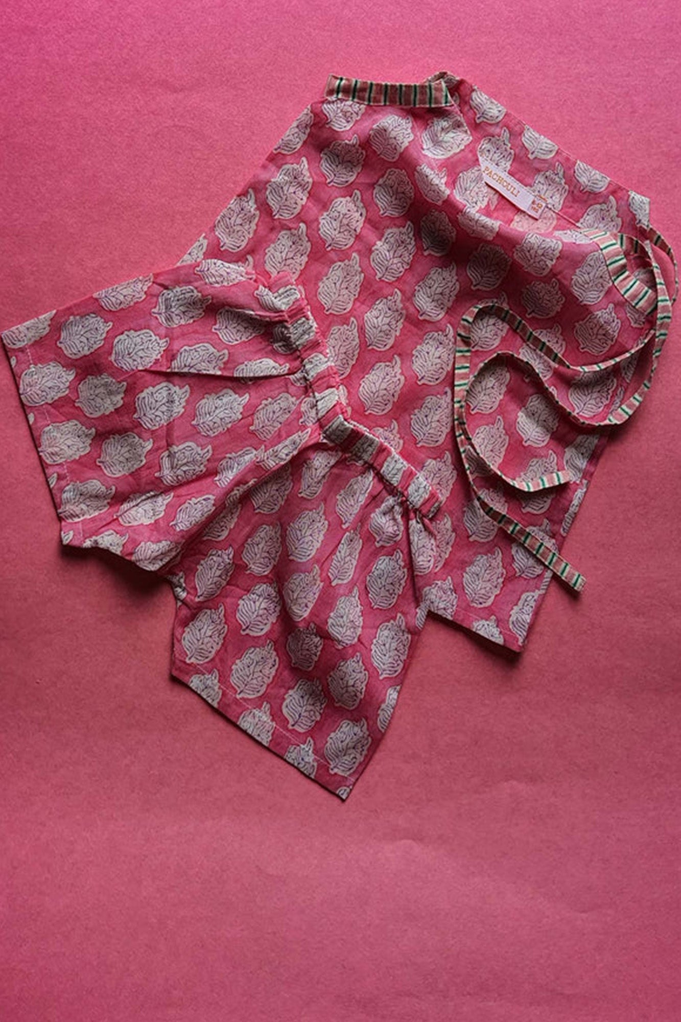 Pink Paisley Dori Top With Shorts