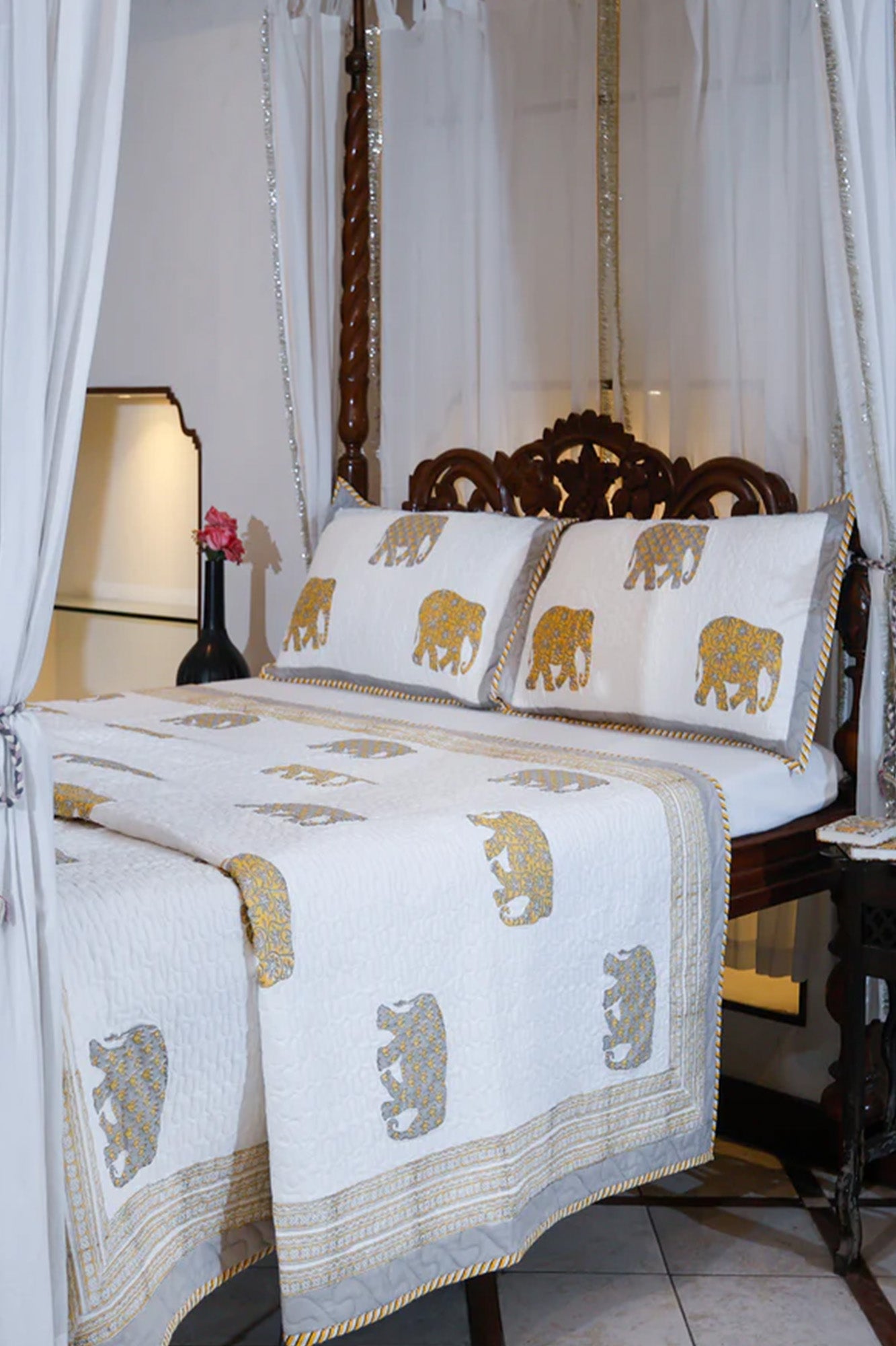 Elephant Yellow Bed Cover