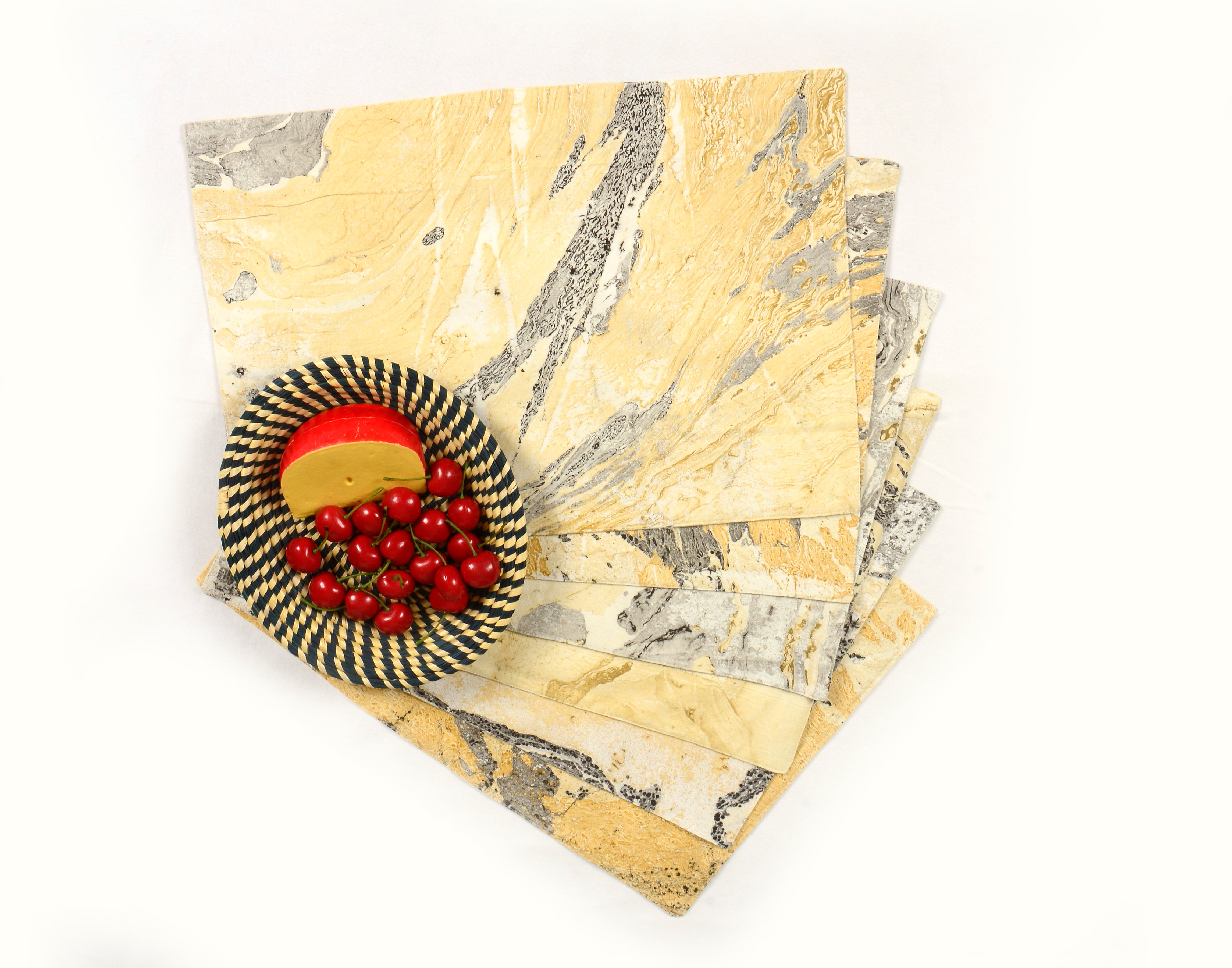 Yellow Marble - Place Mat & Napkin Set of 12