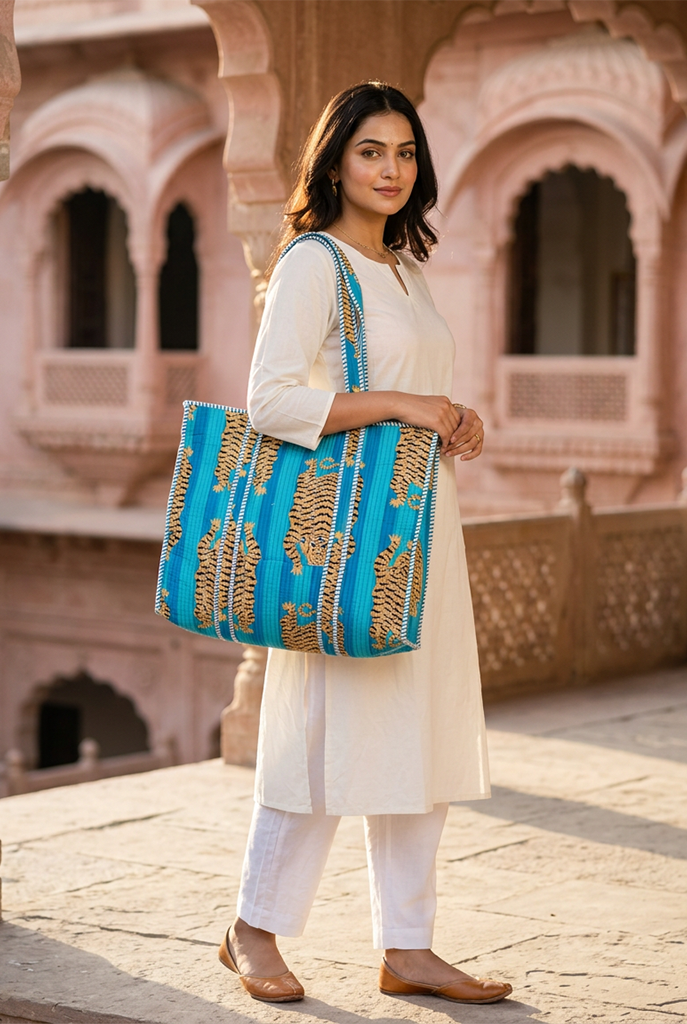 Blue Panther Tote Bag