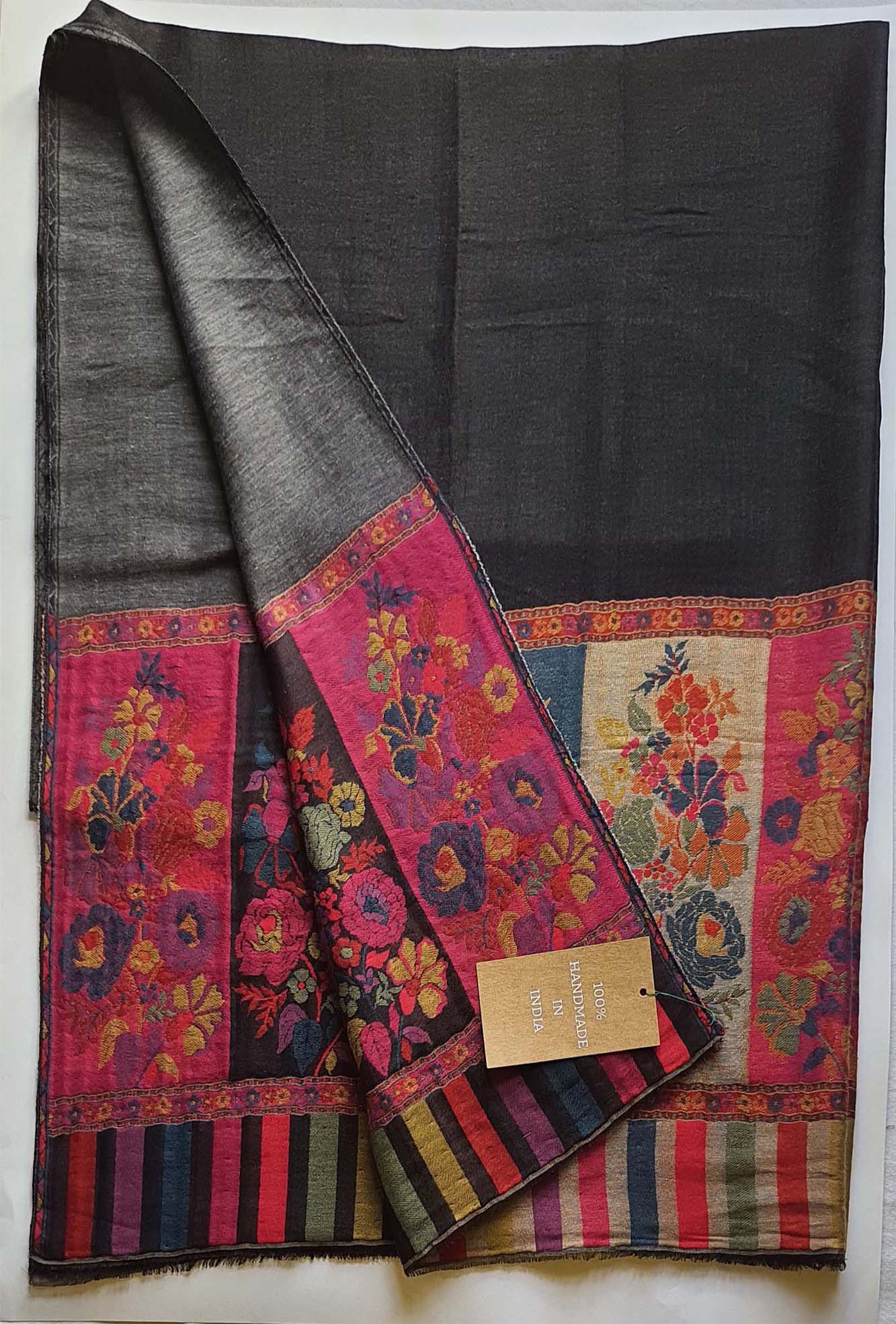 Pashmina Gold Zari Rose