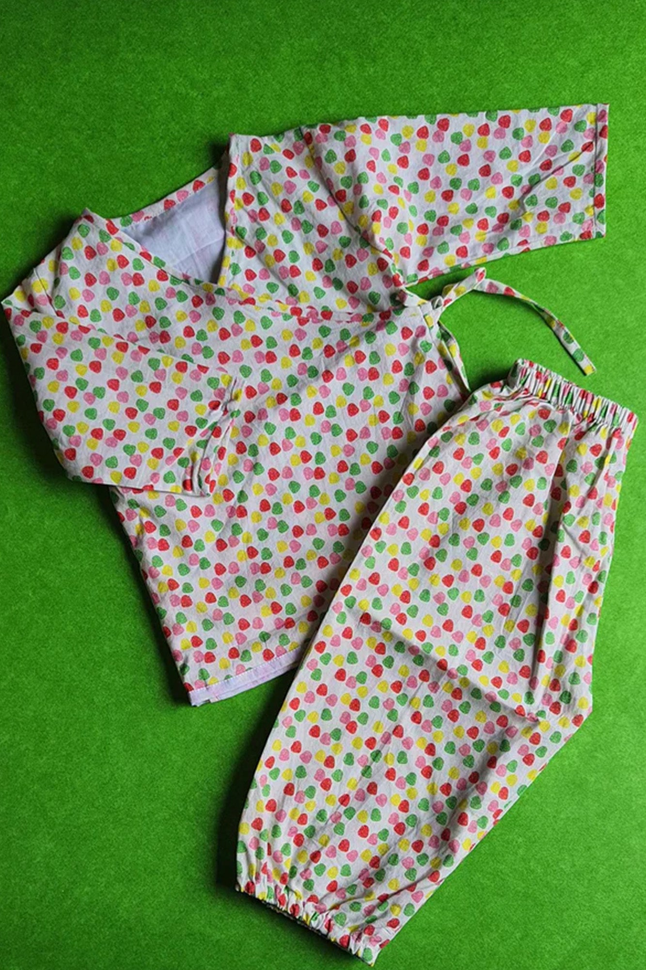 Prismatic Ice-cream Angarakha Top with Pajama