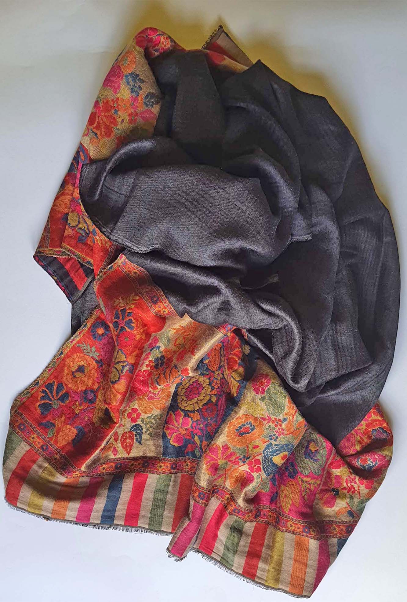 Pashmina Gold Zari Rose