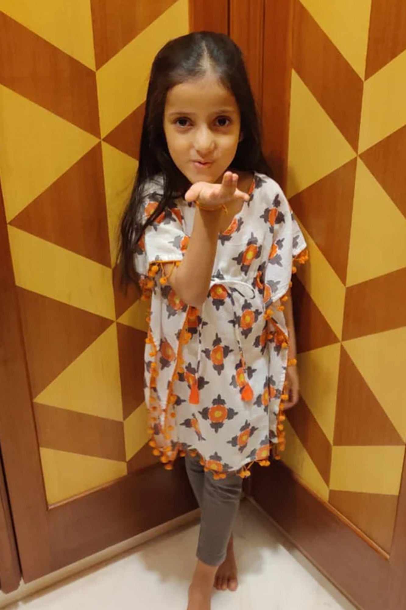 Girl Kaftaan Orange Buti
