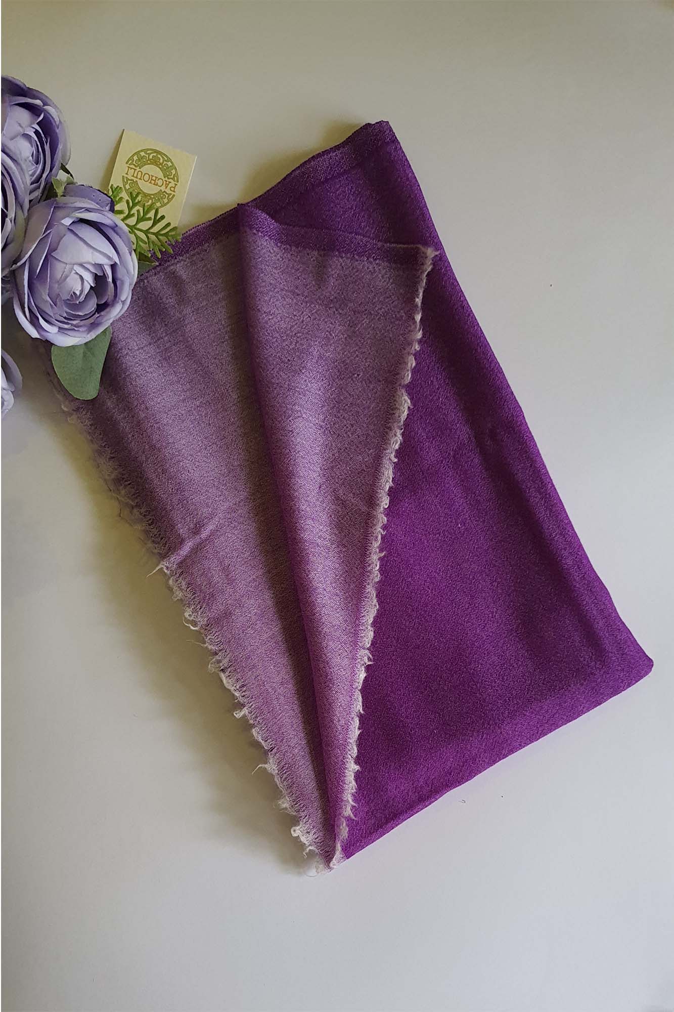 Women Pashmina Stole Purple Plain Reversible