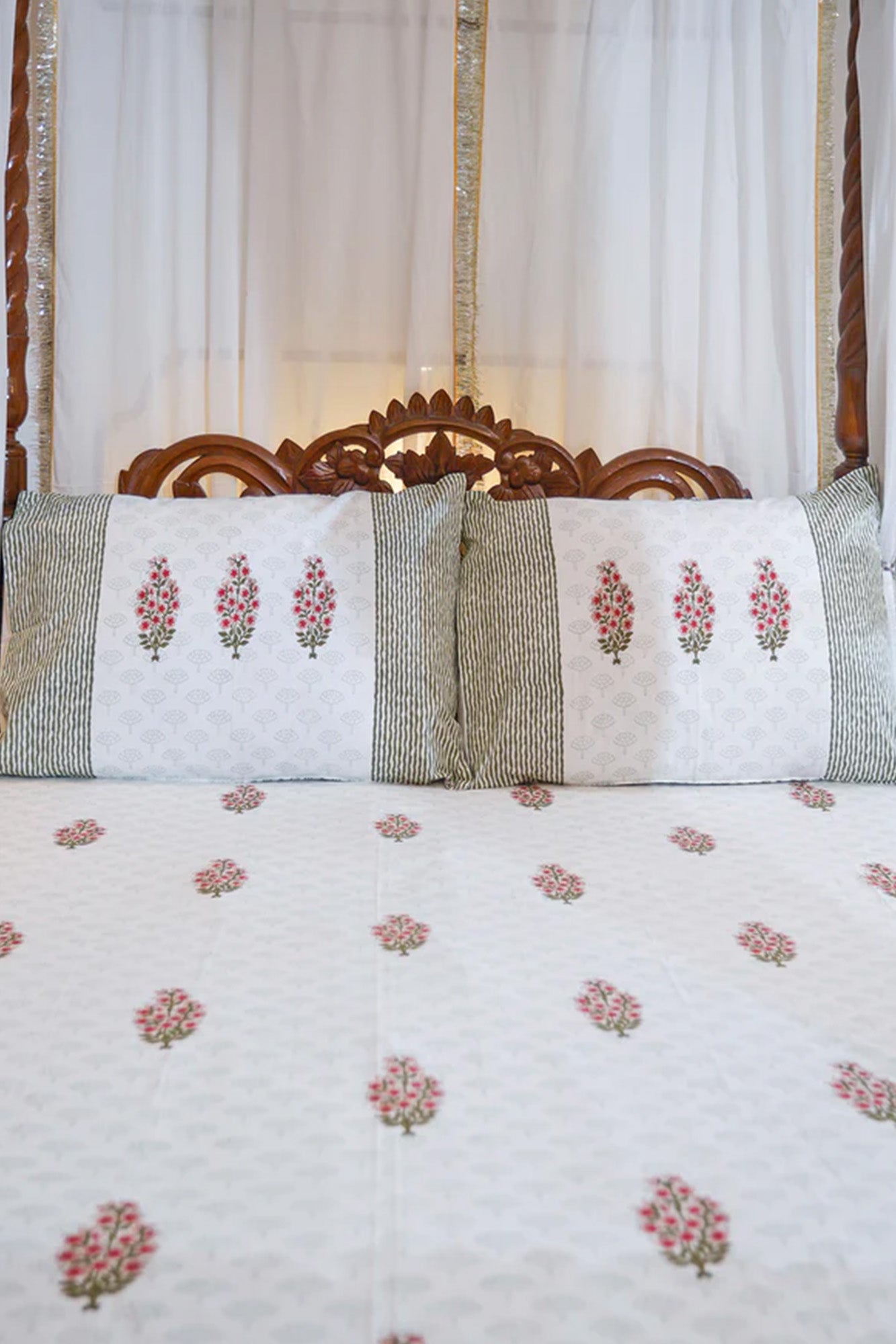 Mughal Green Bed Sheet
