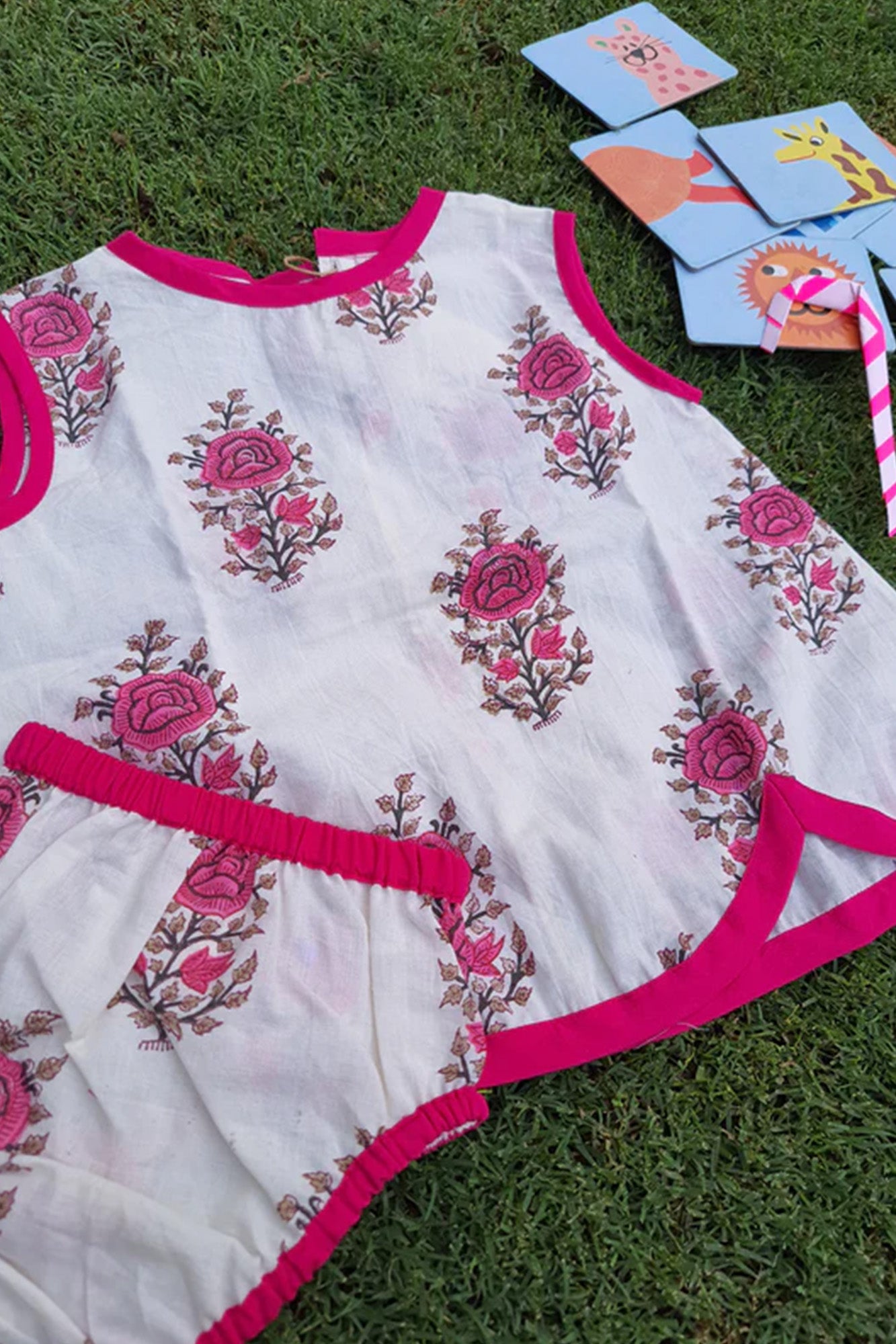 Mughal Pink - Infant Baby Dress With Shorts