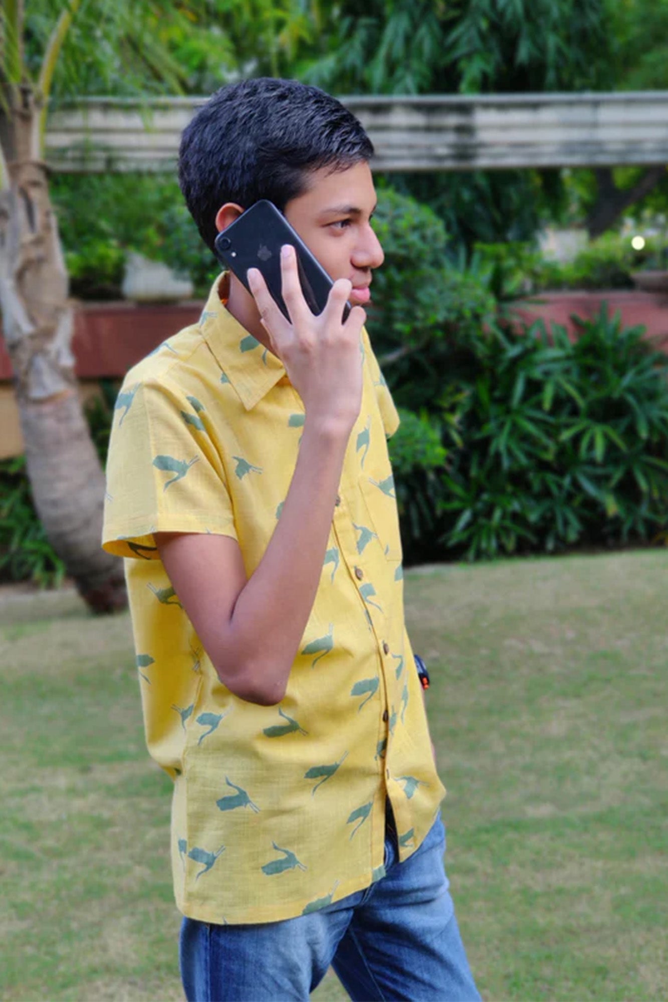 Boys Yellow Flamingo Shirt