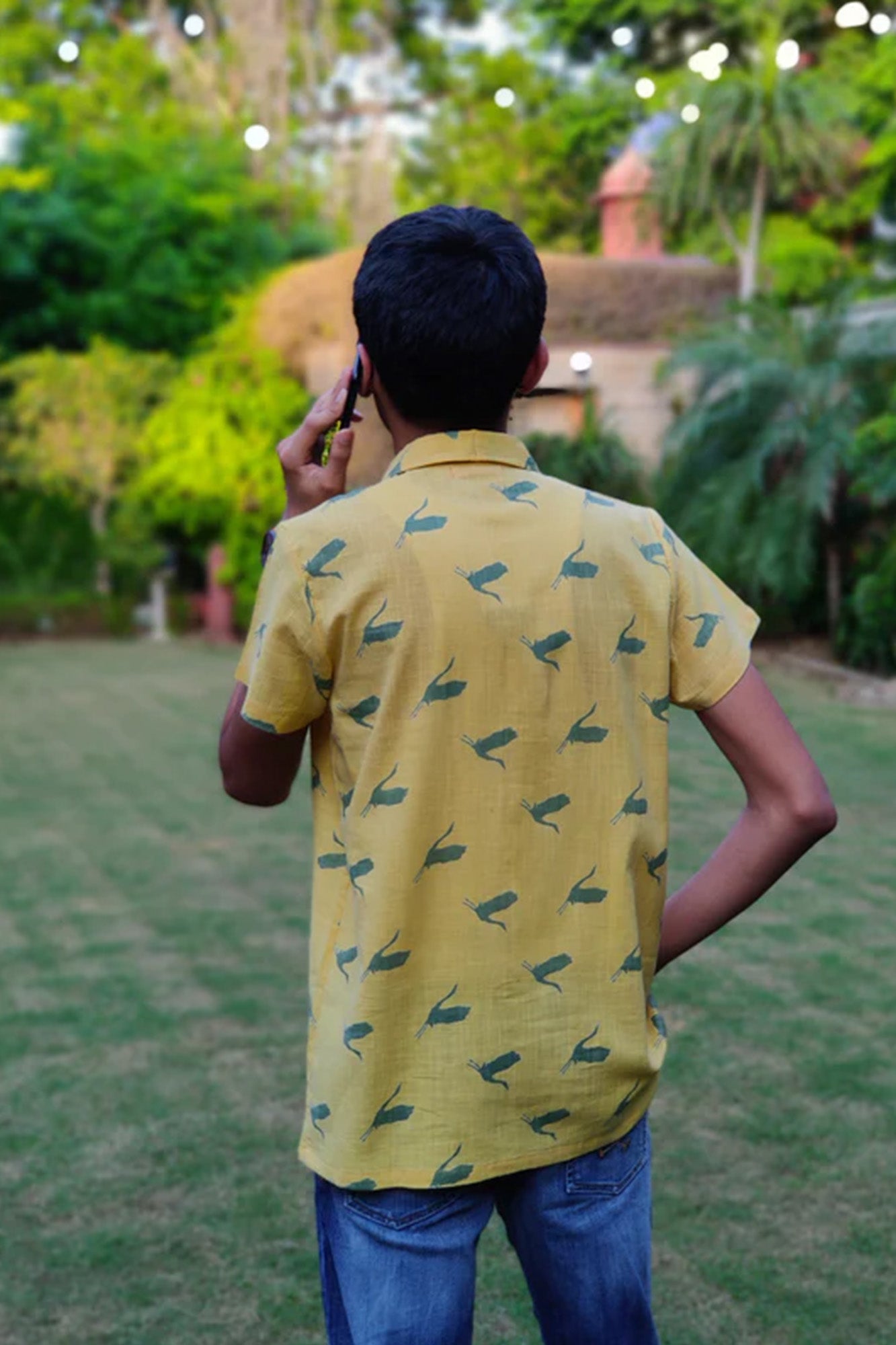 Boys Yellow Flamingo Shirt