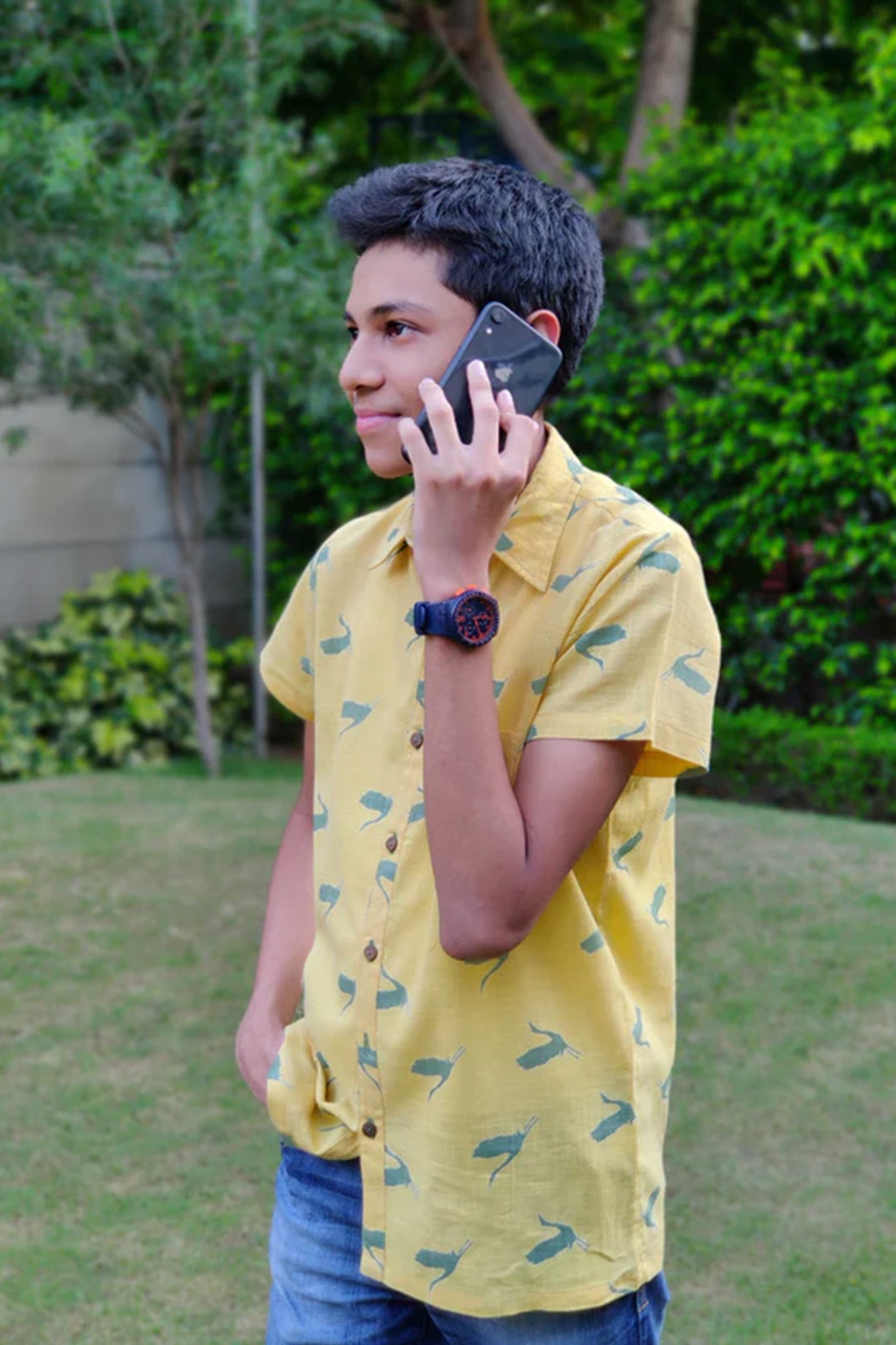 Boys Yellow Flamingo Shirt