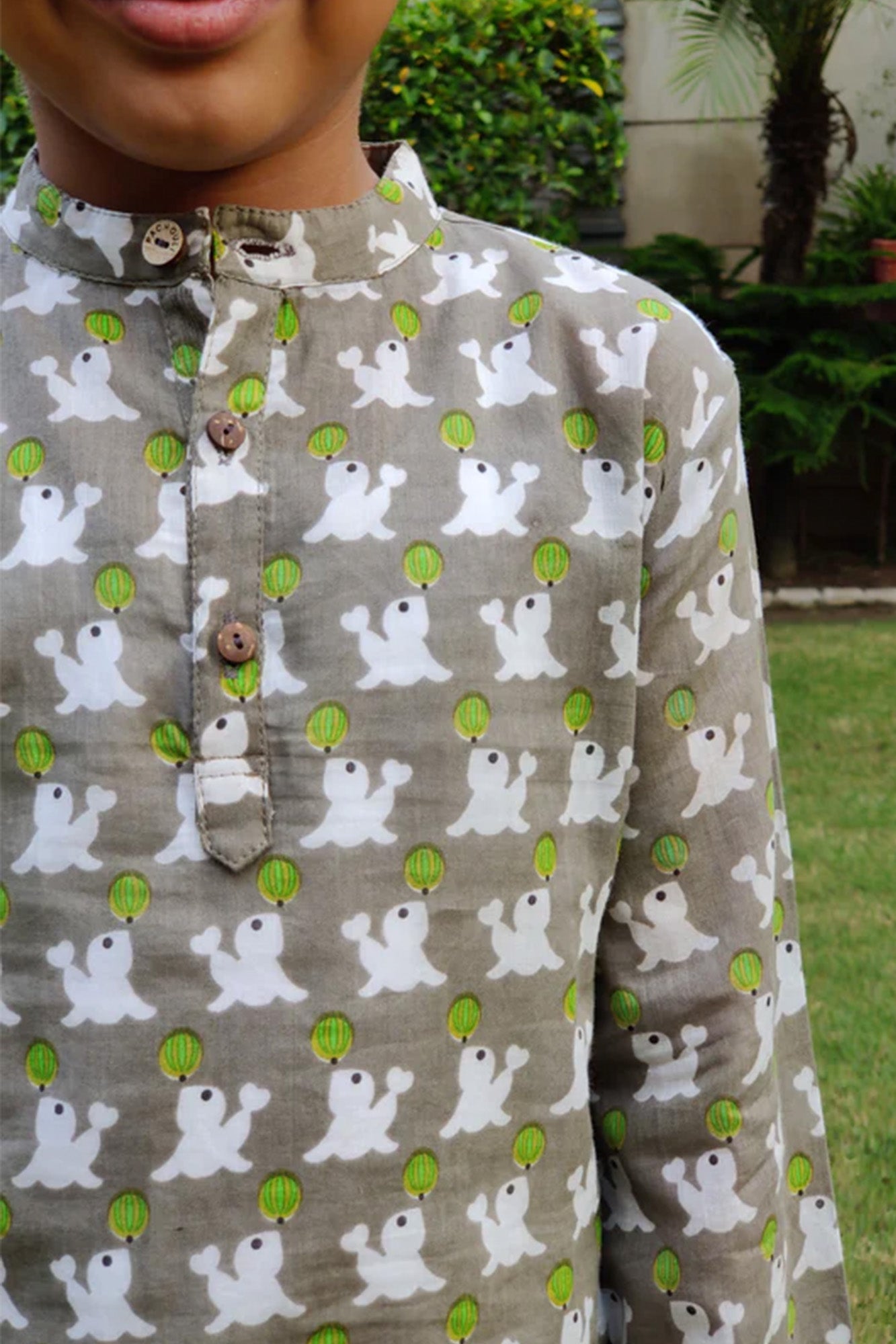 Kurta Boy Dolphin Grey