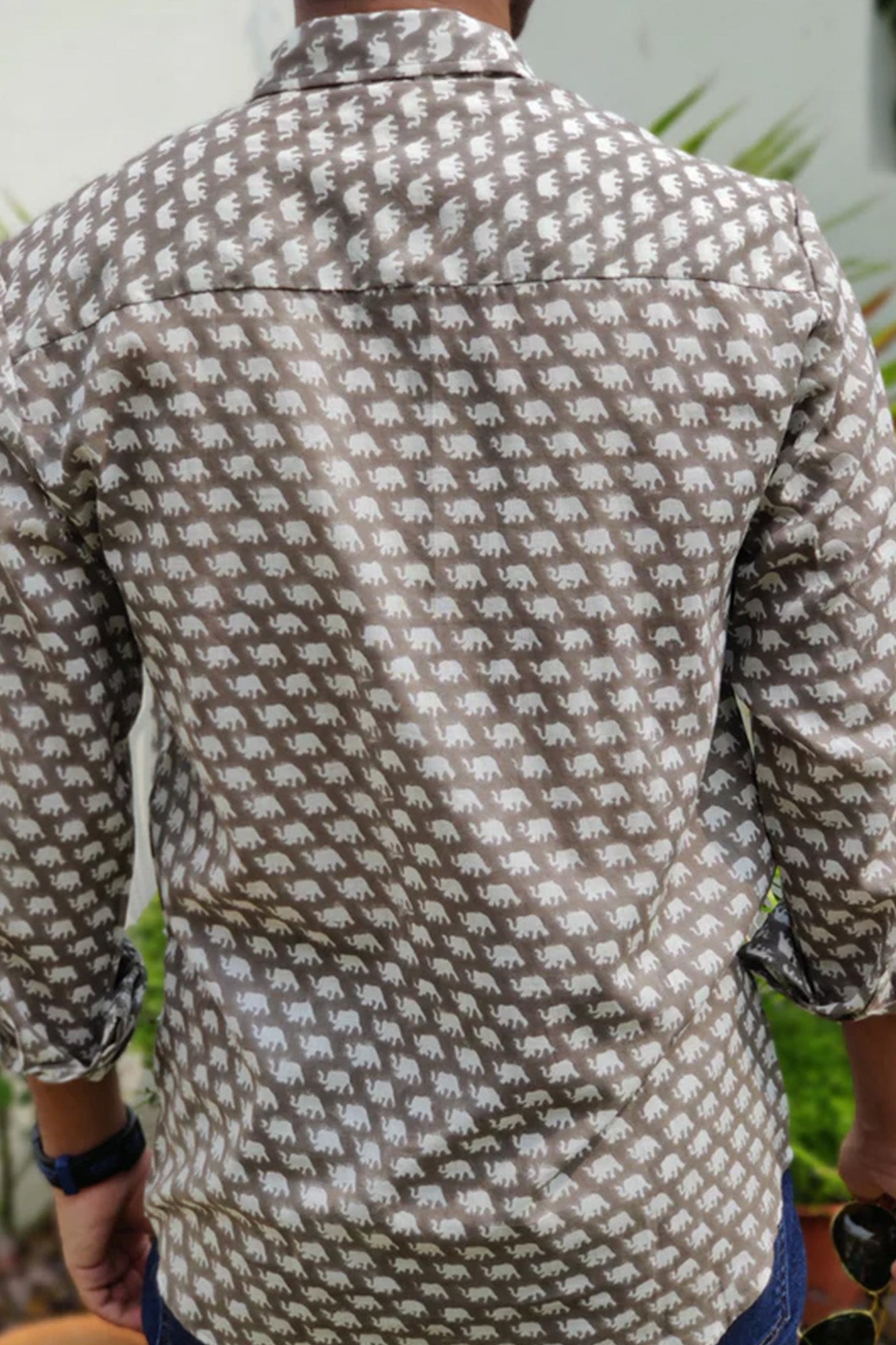 Men Brown Elephant Full Sleeve Shirt