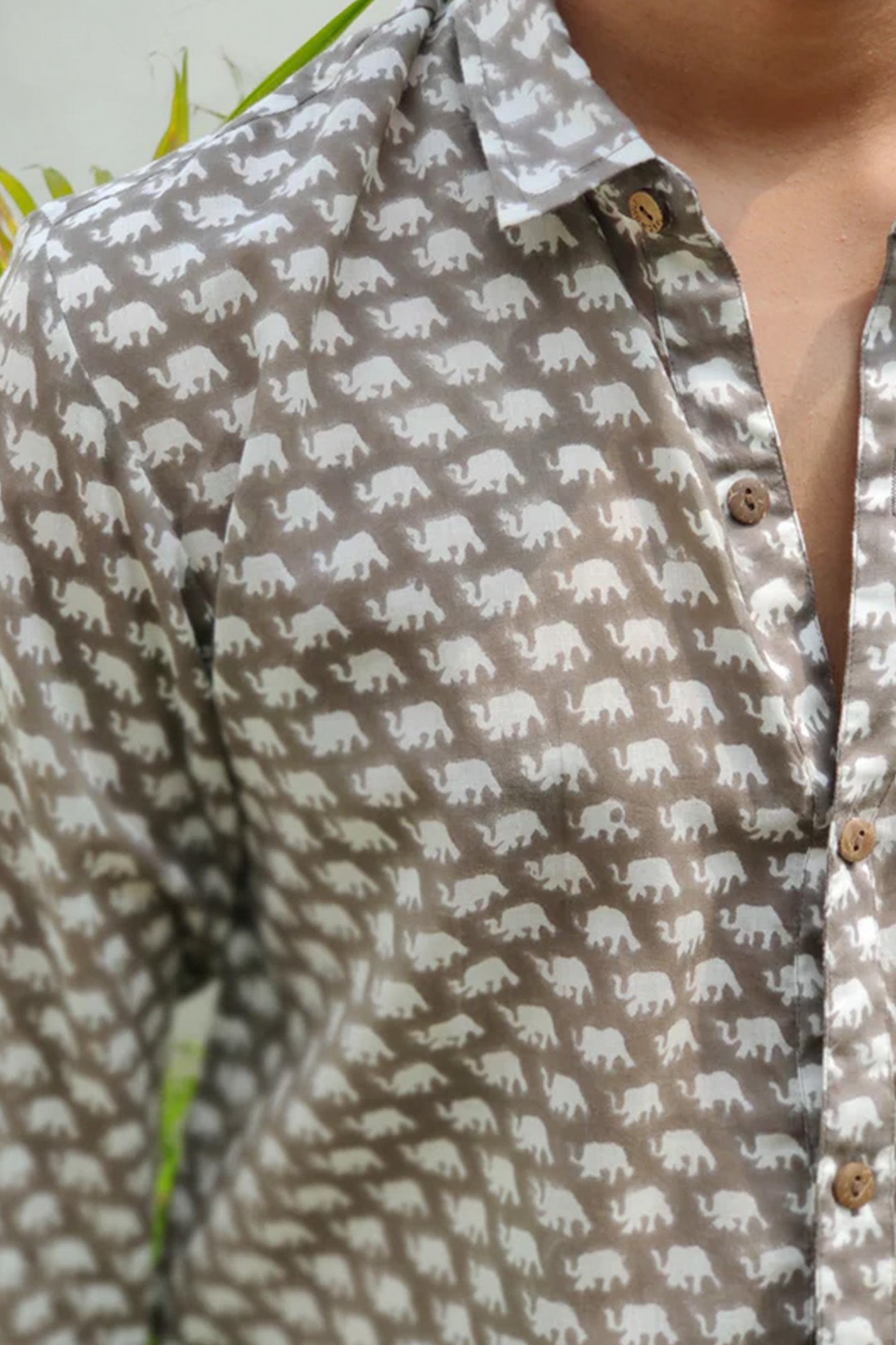 Men Brown Elephant Full Sleeve Shirt
