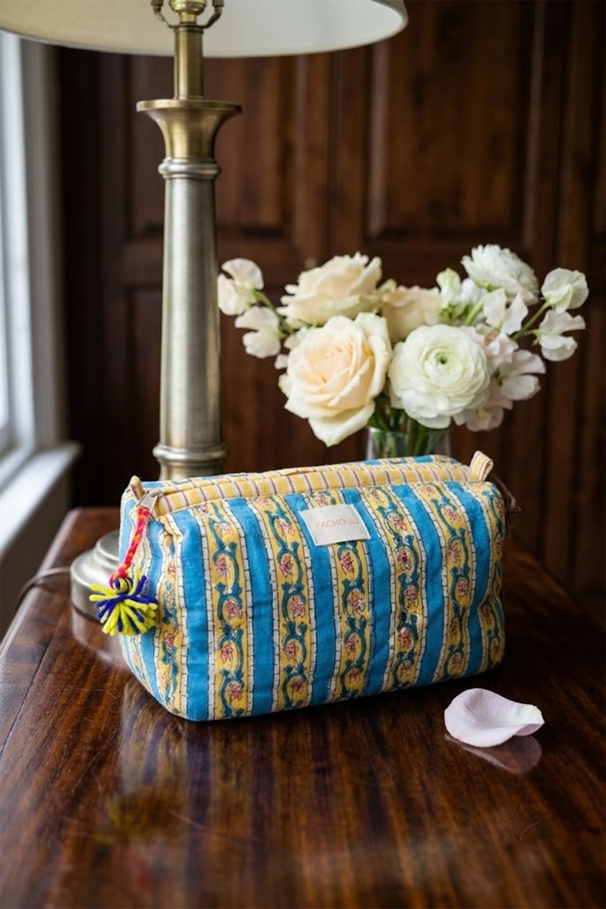 Stripy Flower Vine Pouch Set of 3