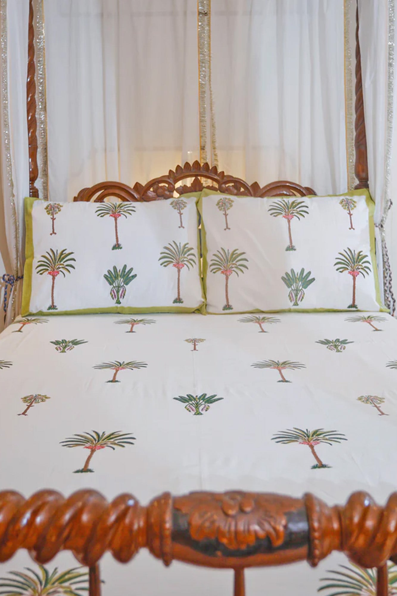 Green Palm Bed Sheet