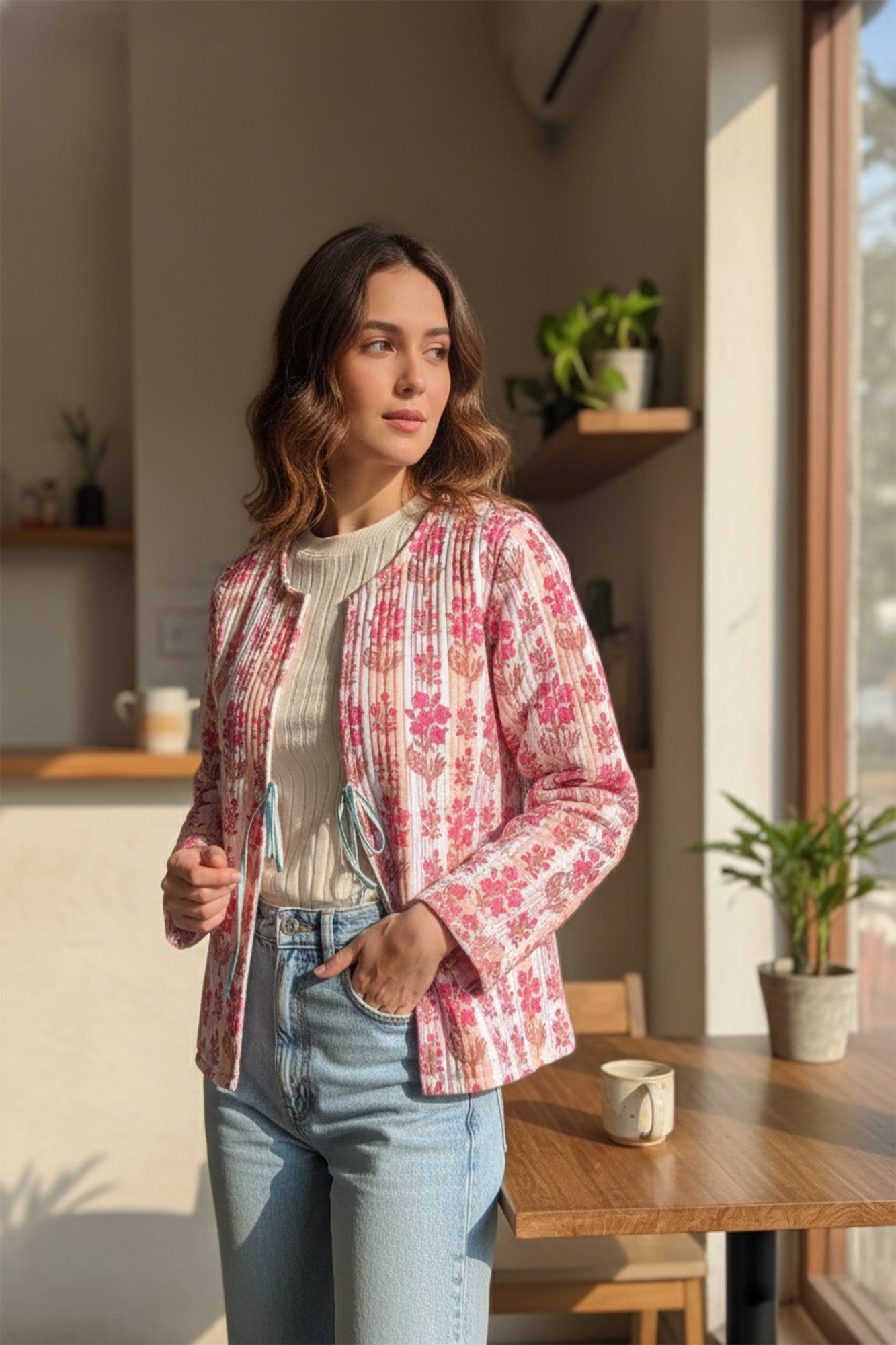 Warm Blush Quilted Reversible Jacket