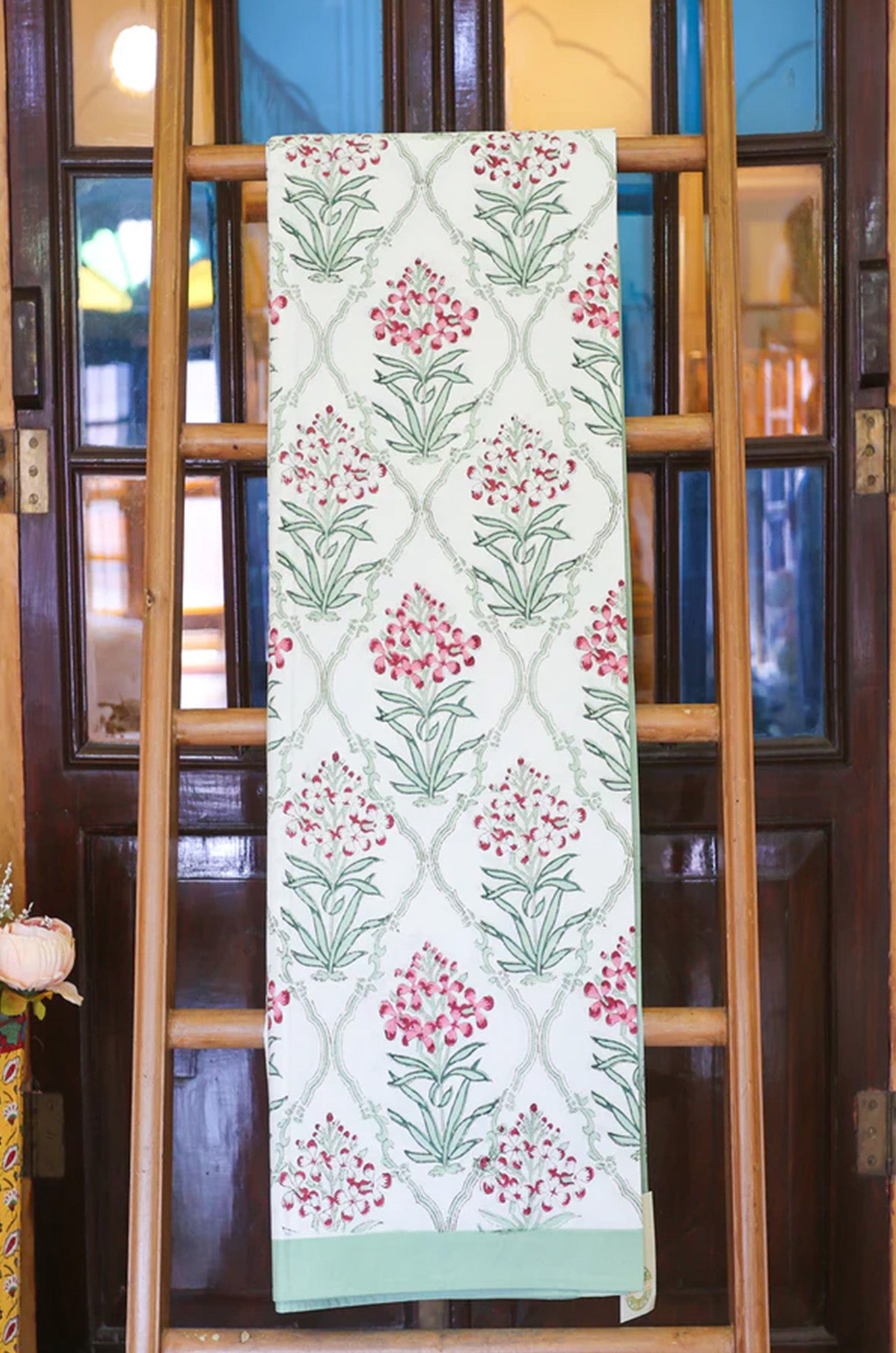 Bedsheet Mughal Garden Block Printed