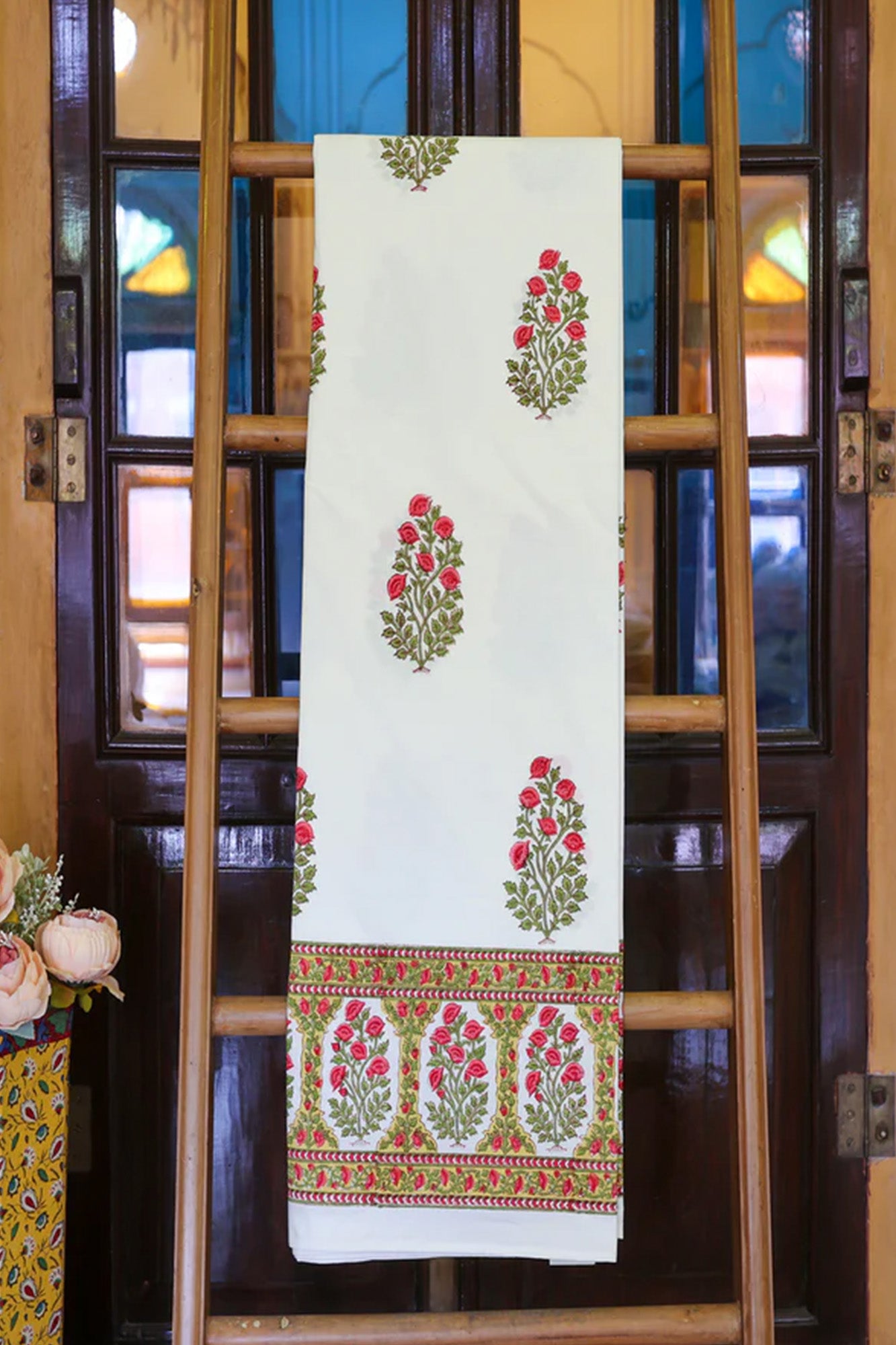 Bedsheet Mughal Buta Red Block Printed