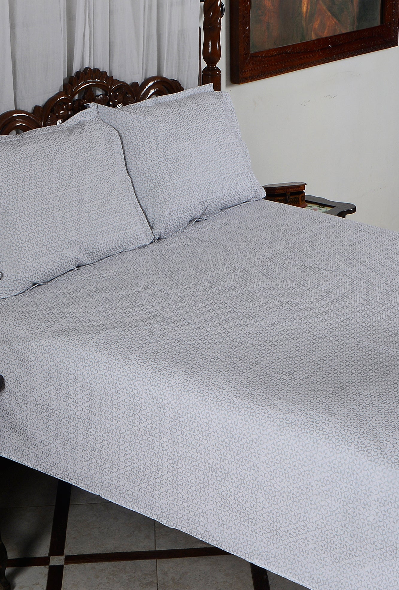 Silver Jaal - Bed Sheet