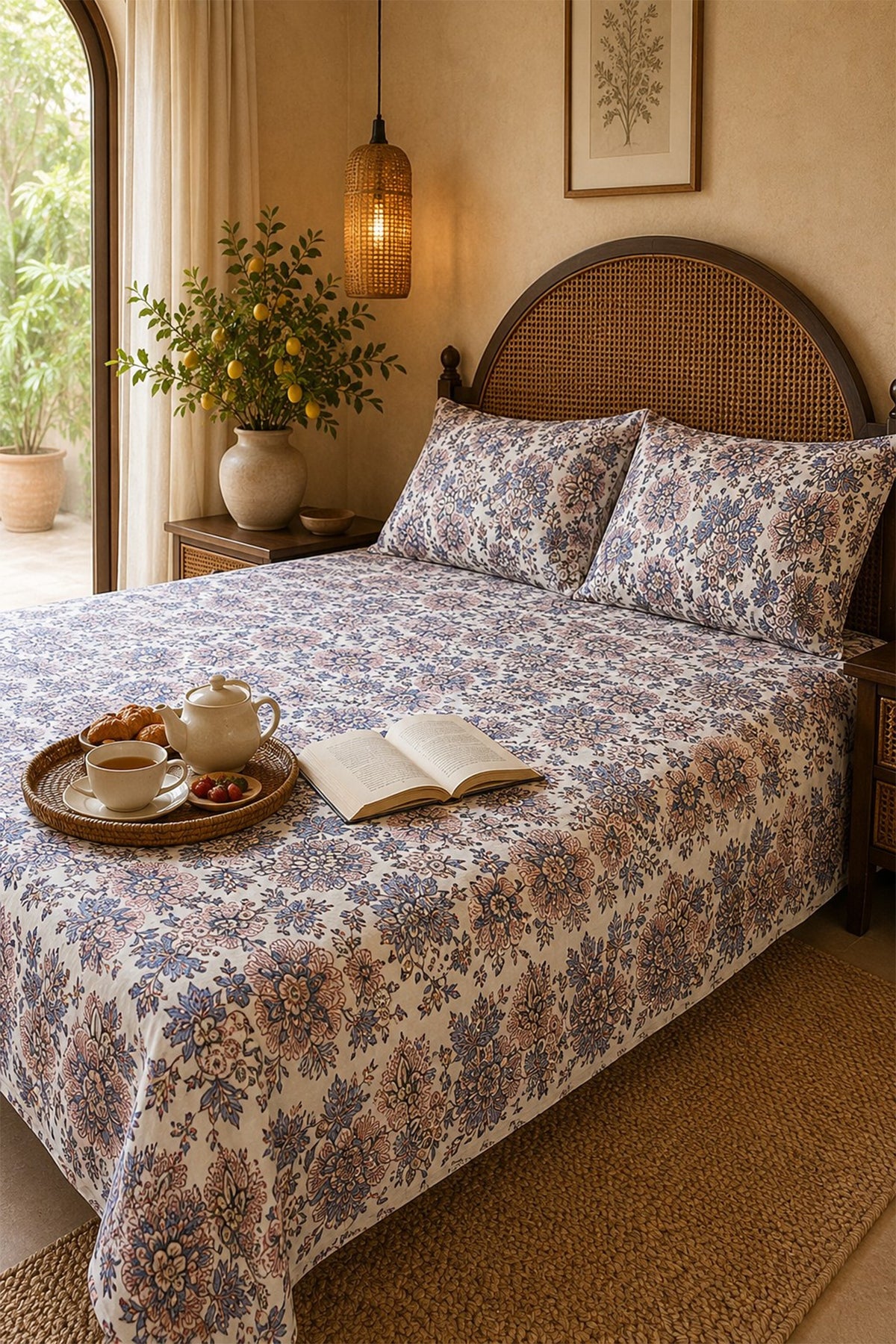 Gooseberry Bed Sheet With Pillow
