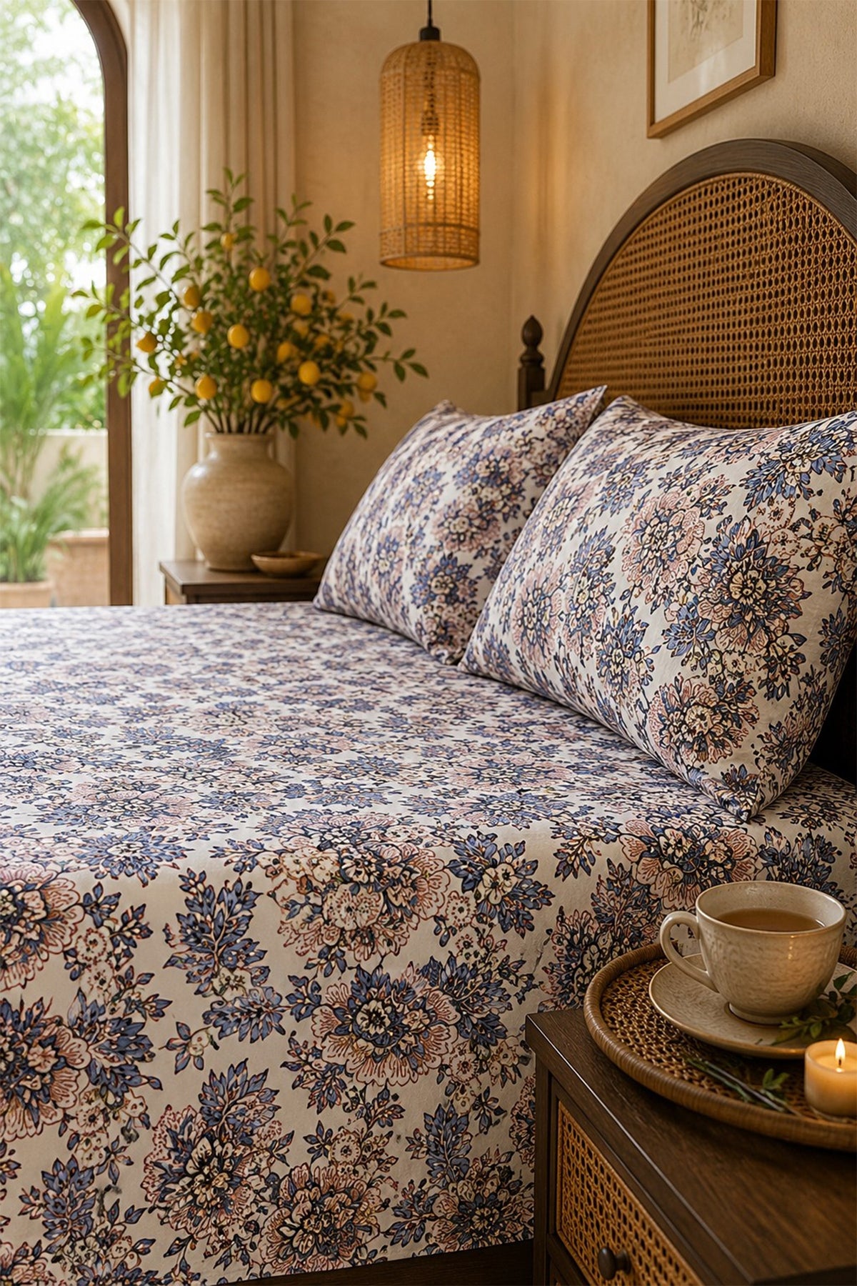 Gooseberry Bed Sheet With Pillow
