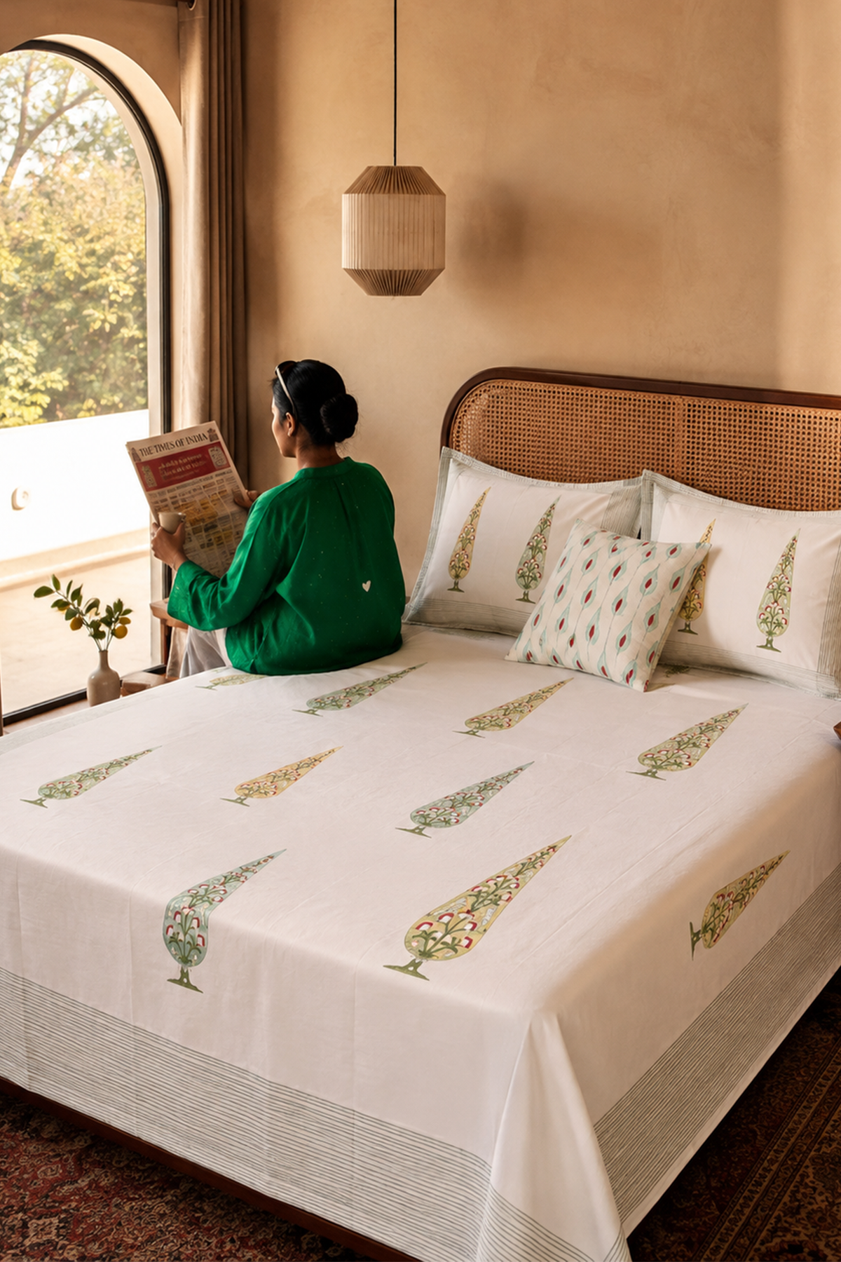 Rangrez Blossom Bed Sheet With Pillow