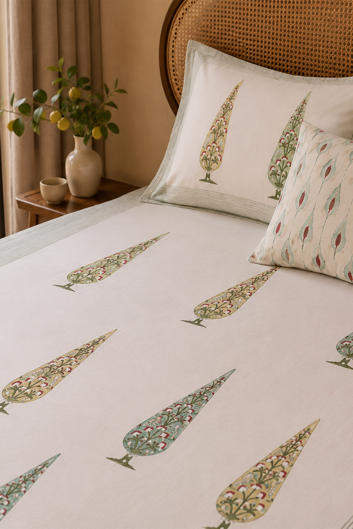 Rangrez Blossom Bed Sheet With Pillow