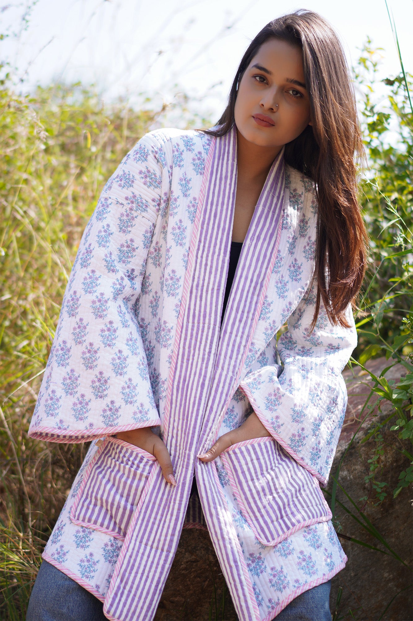 Cozy Craft Quilted Kimono Jacket