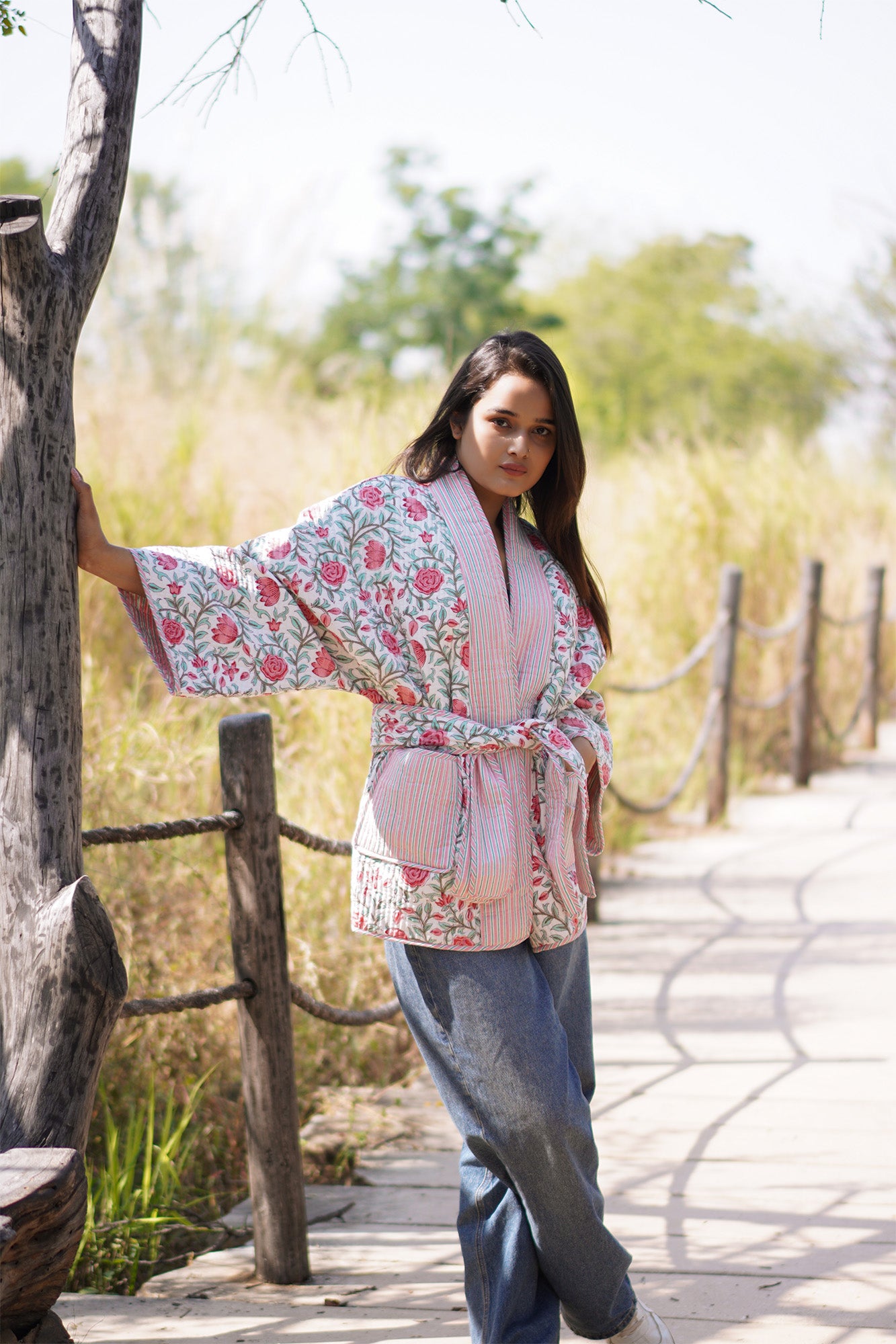 Block & Bloom Reversible Kimono Jacket