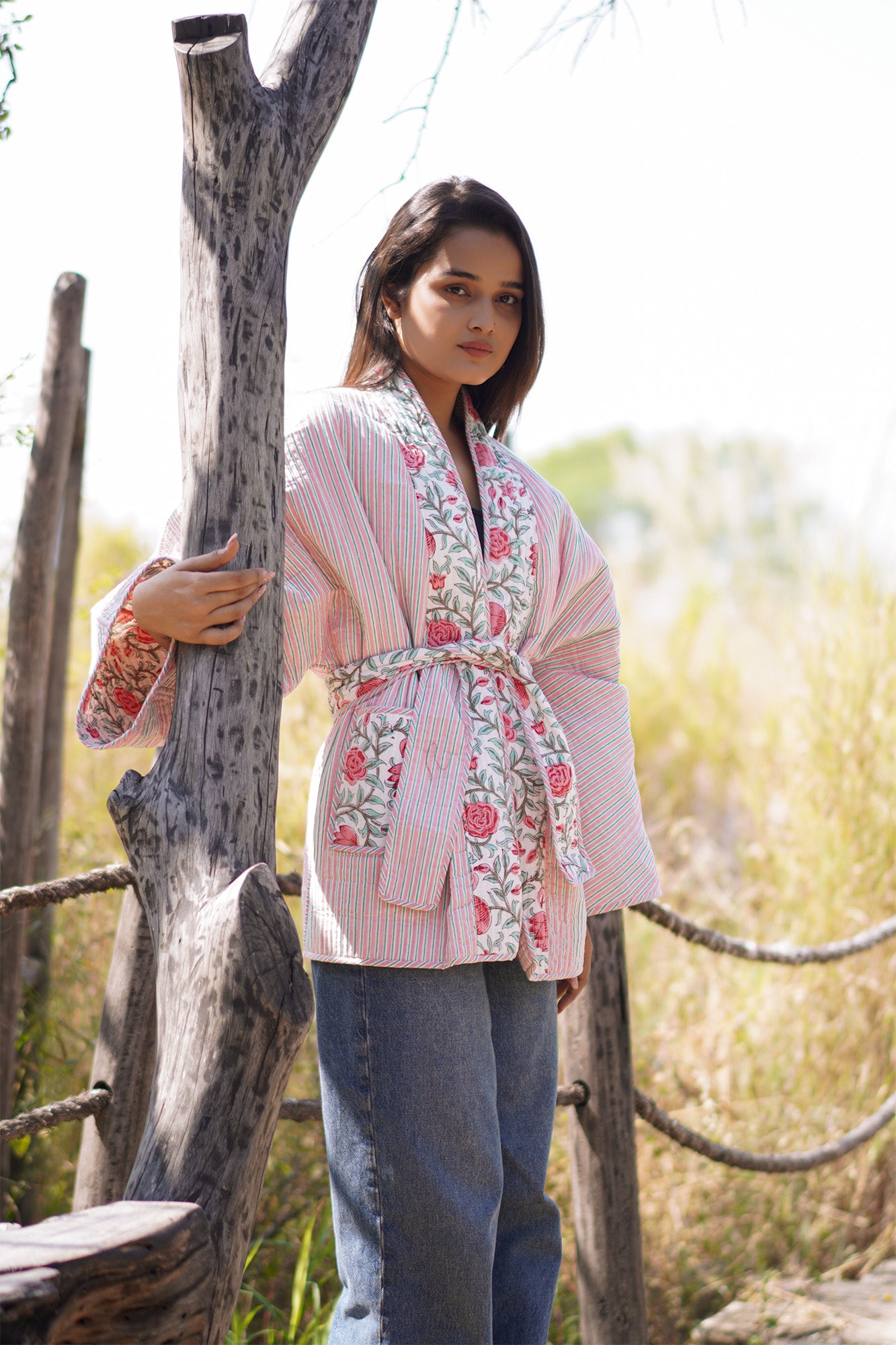 Block & Bloom Reversible Kimono Jacket
