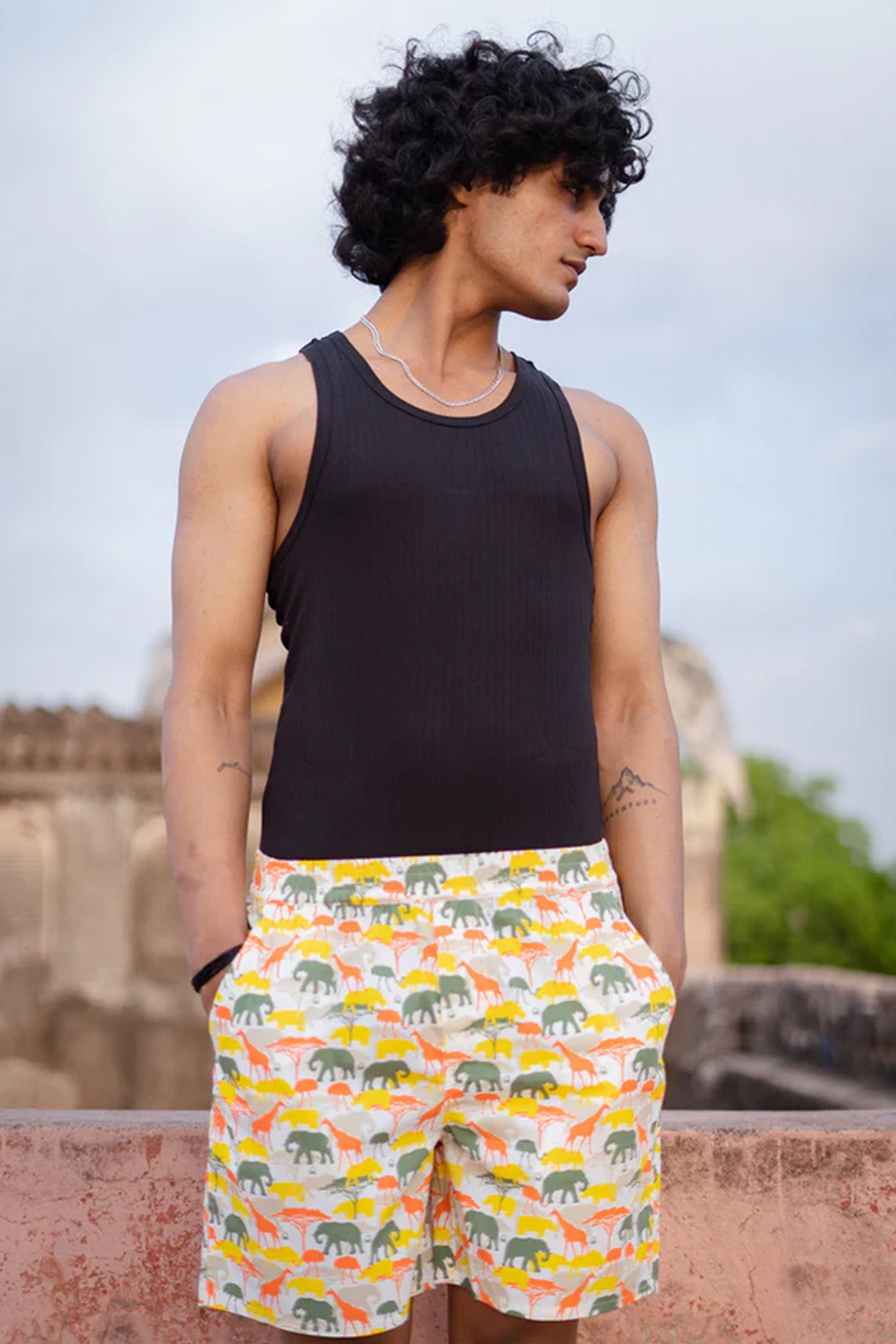 Multi Elephants Men's Shorts