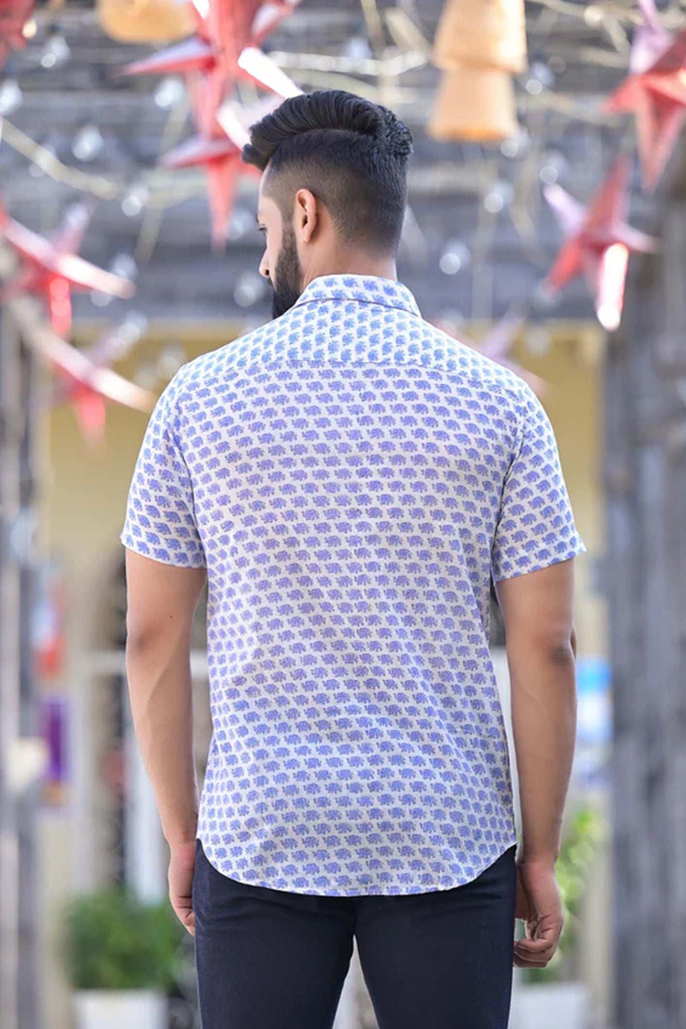 Shirt Half Sleeve Mens Flint Blue