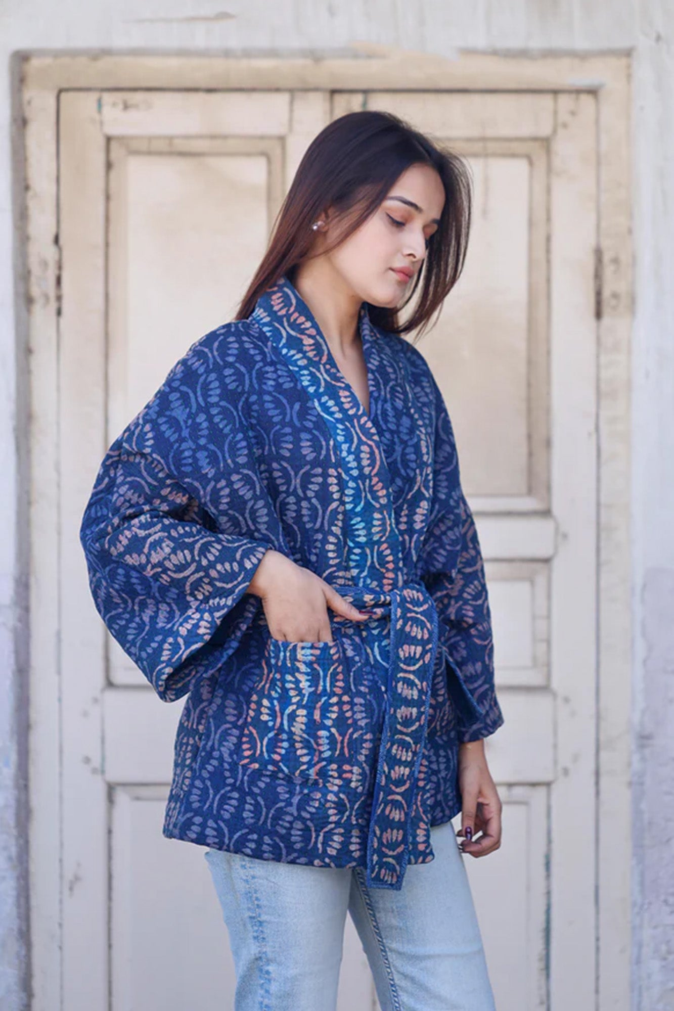 Blue Kantha Jacket