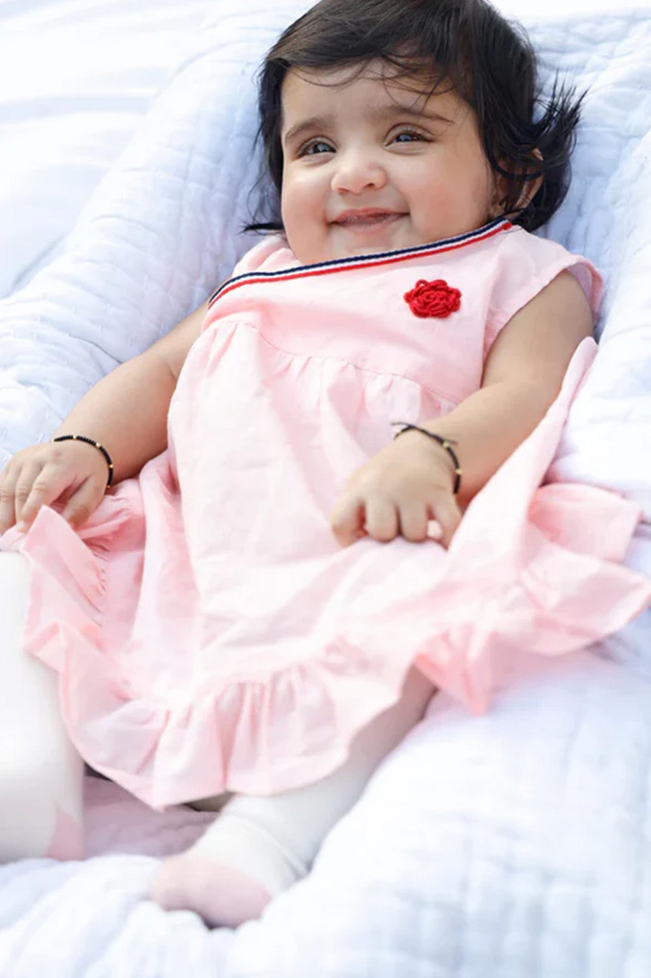 Pink Embroidered Infant Girl Frock