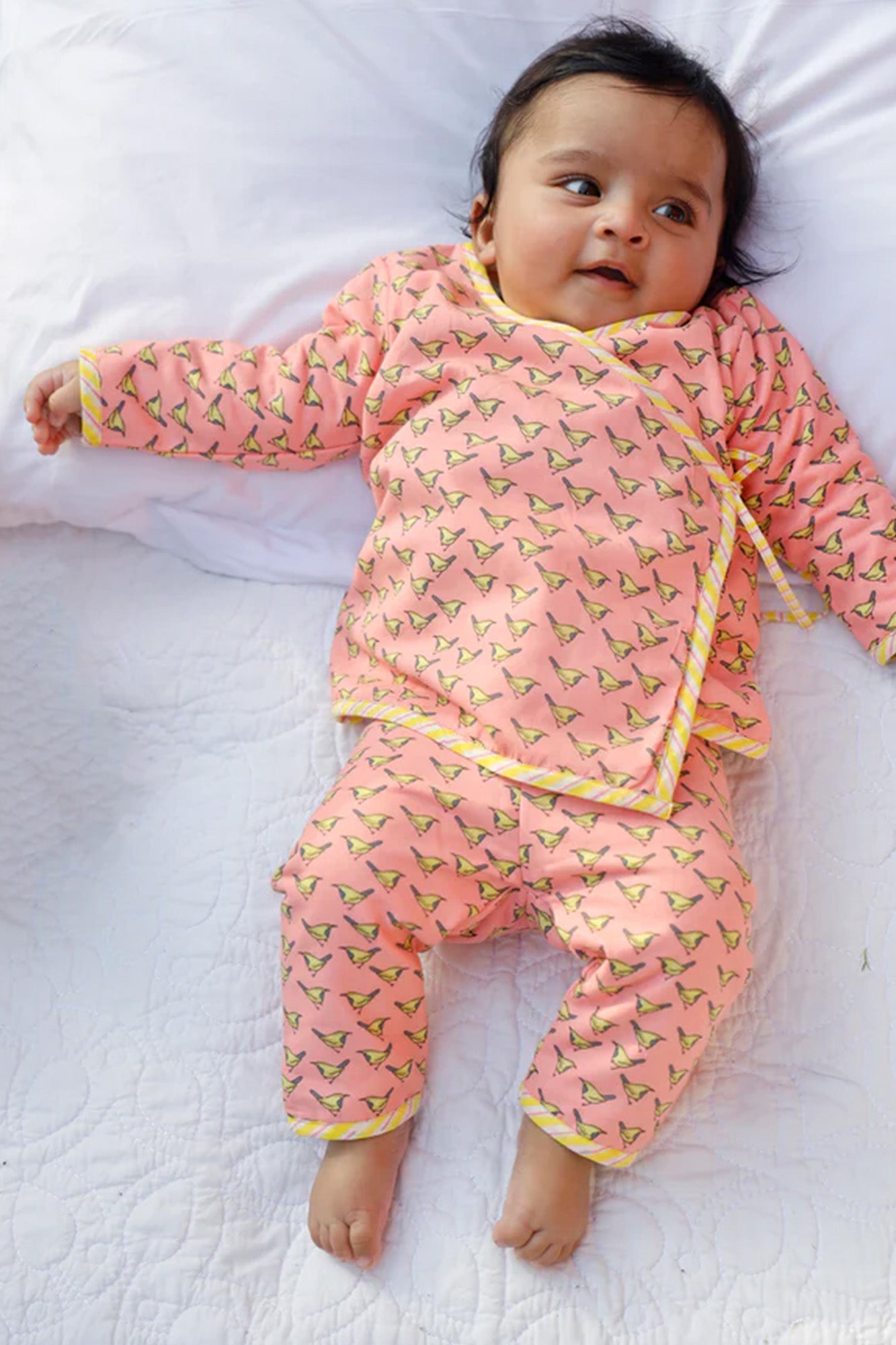 Infants Winter Top With Pajama Yellow Bird