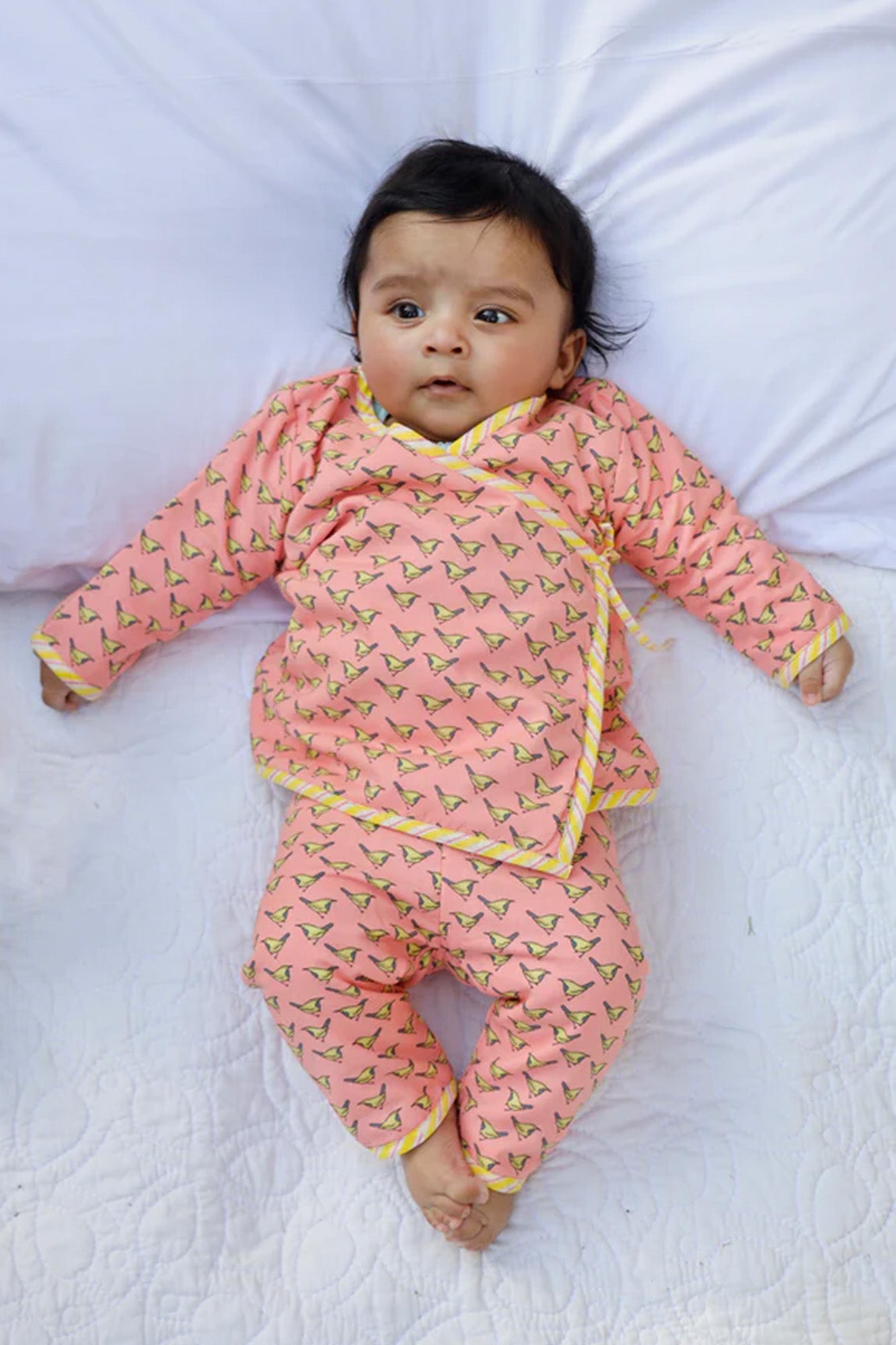 Infants Winter Top With Pajama Yellow Bird