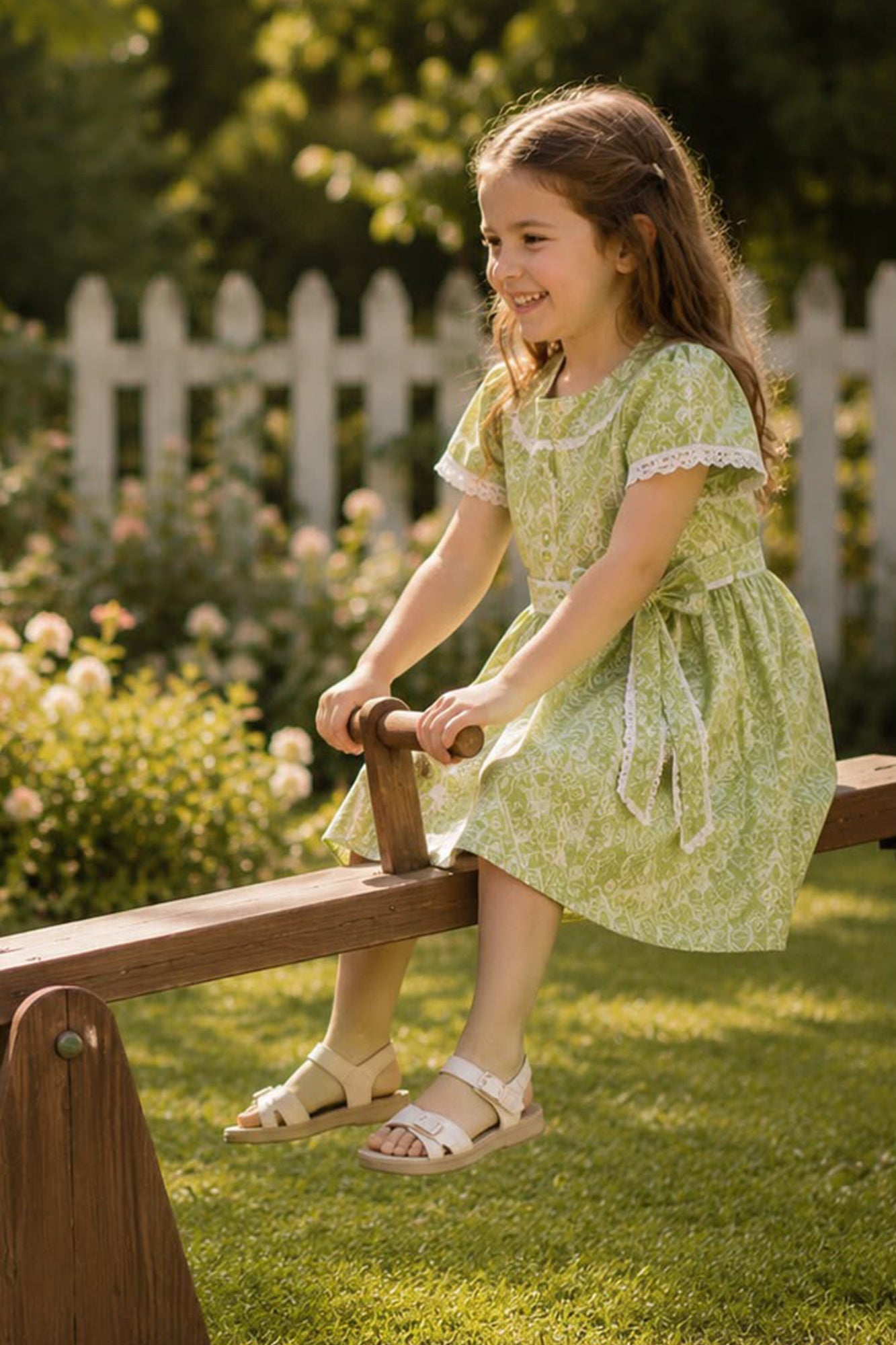 Tinny Parrot Green Frock
