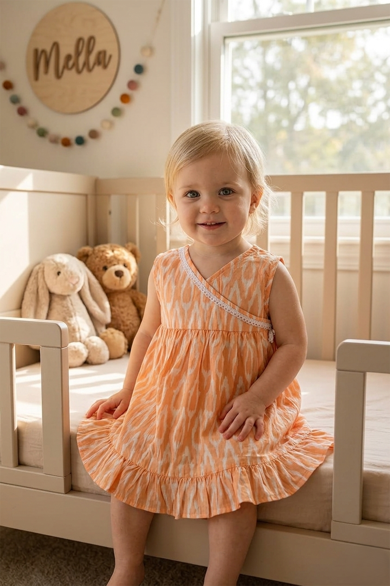 Leafage Peach Angarakha Frock