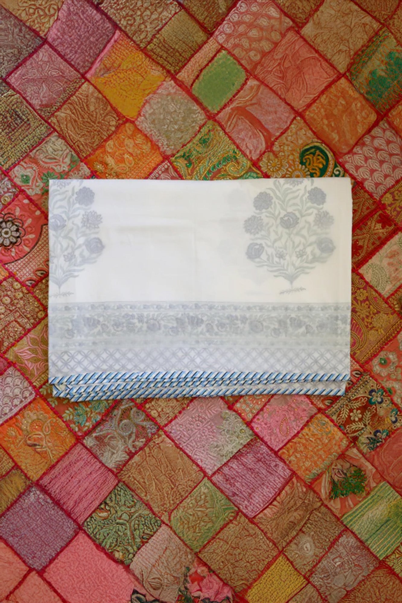 Dohar 3D Block Printed Purple Buta