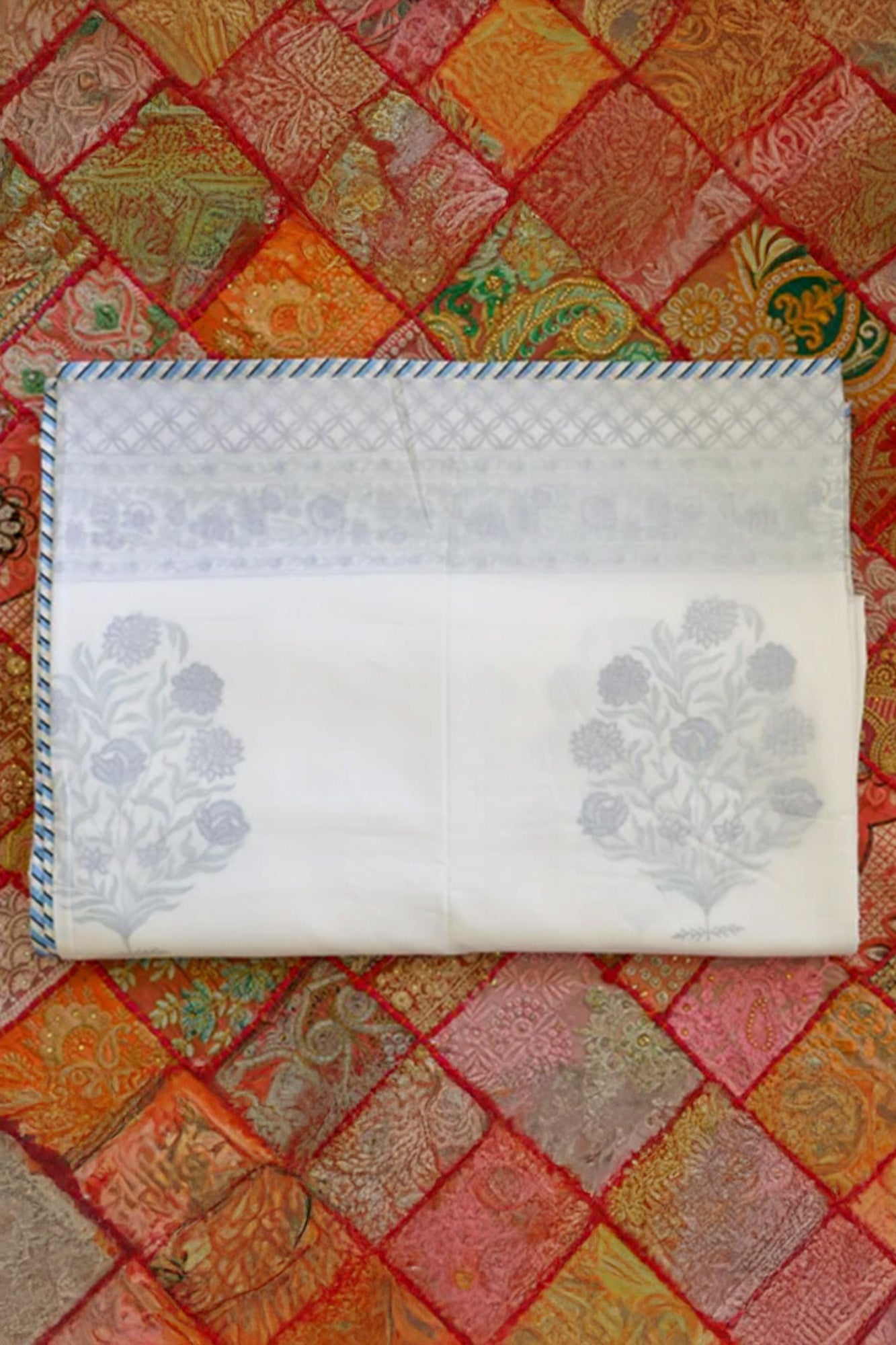 Dohar 3D Block Printed Purple Buta