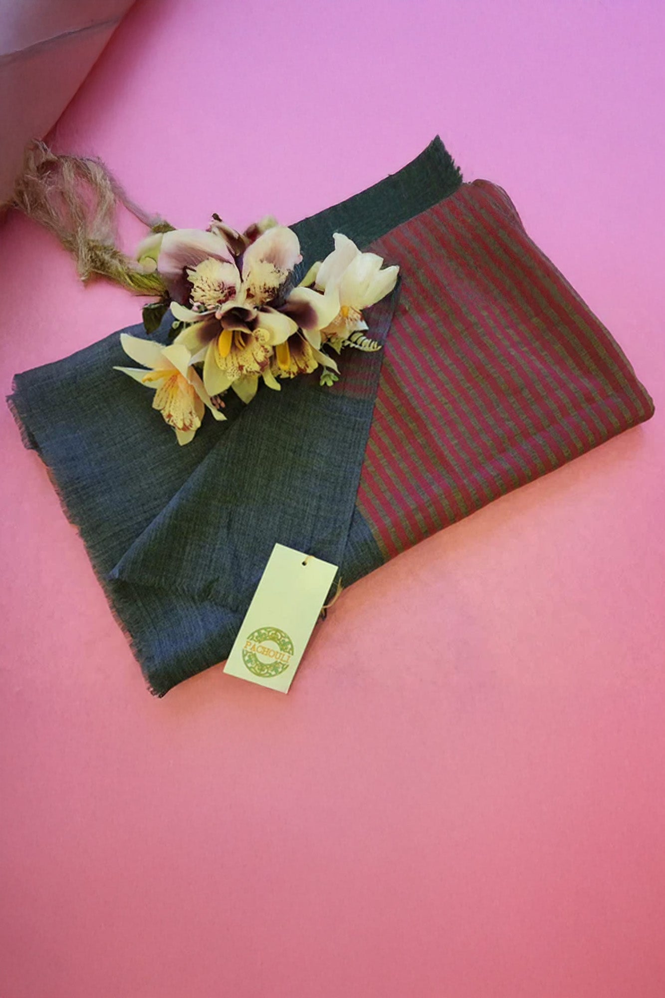 Women Pashmina Striped Maroon
