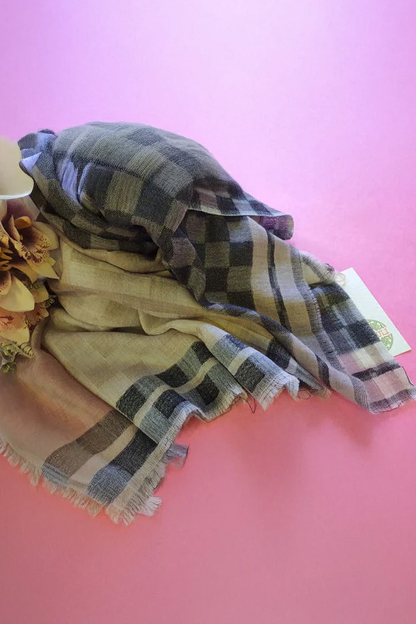 Pashmina Chekered Grey