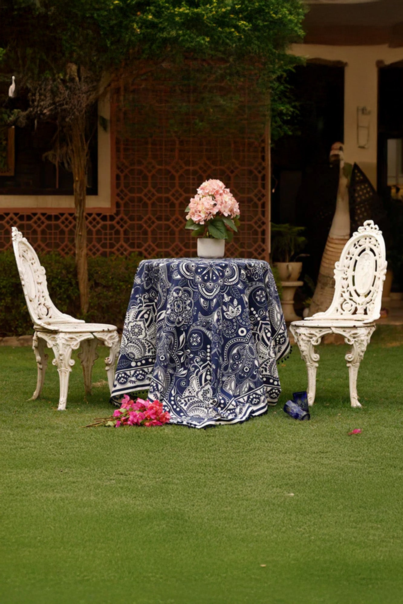 Table Cover Mandala Navy Blue
