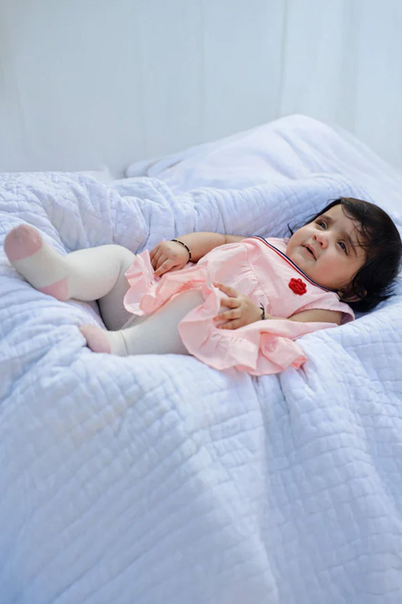 Pink Embroidered Infant Girl Frock